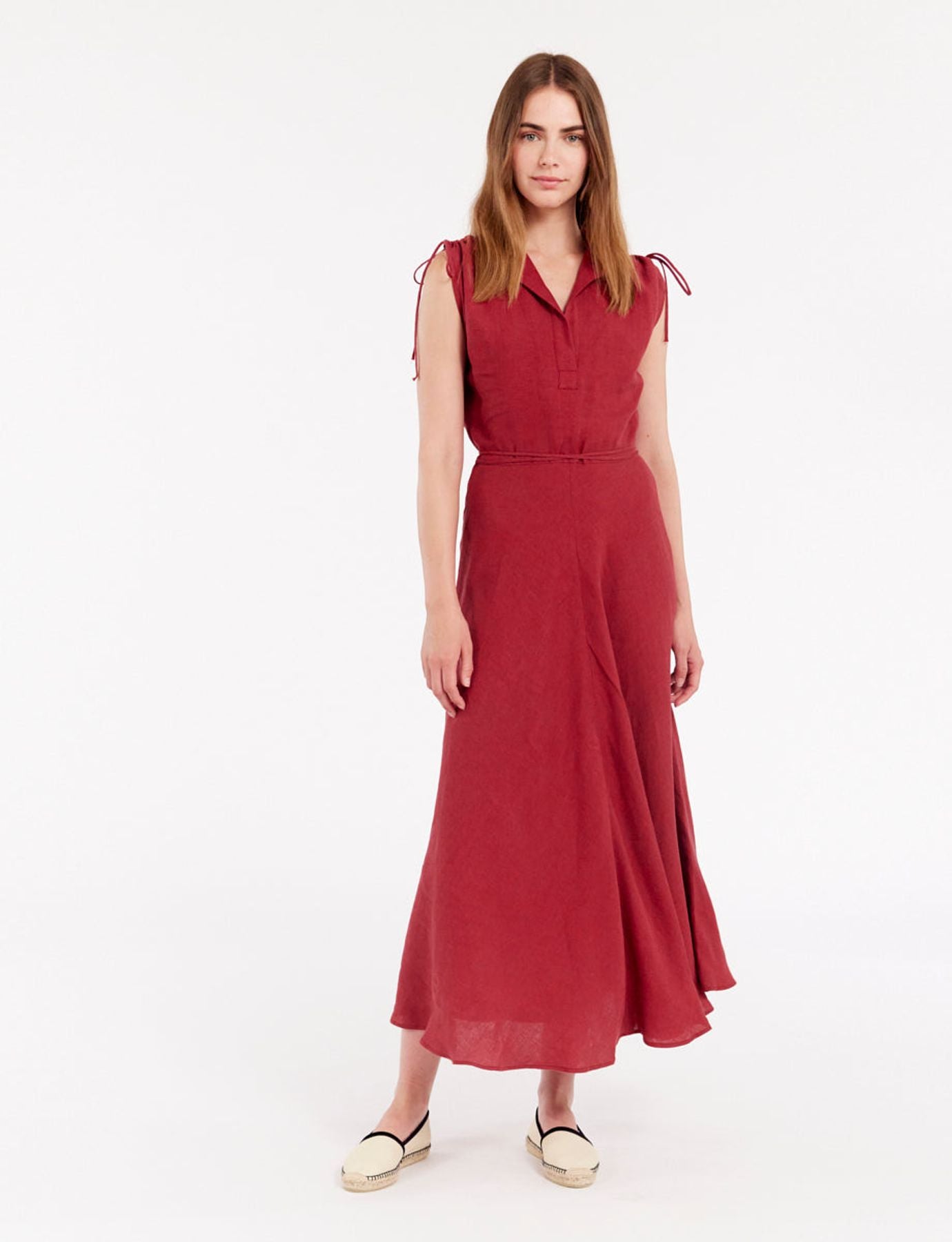 Vestido Violine de lino frambuesa