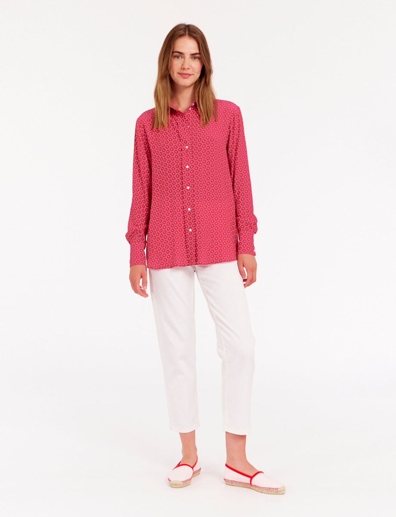 Camisa de crepé rosa Maureen