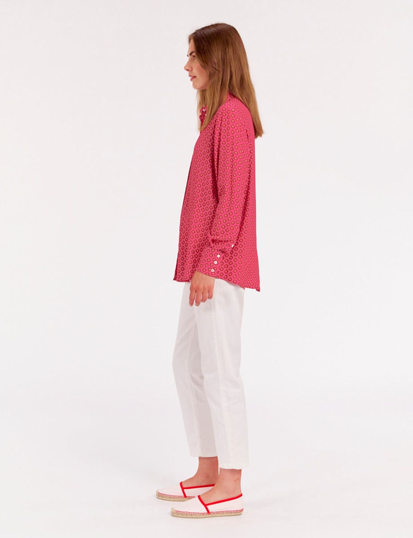Camisa de crepé rosa Maureen