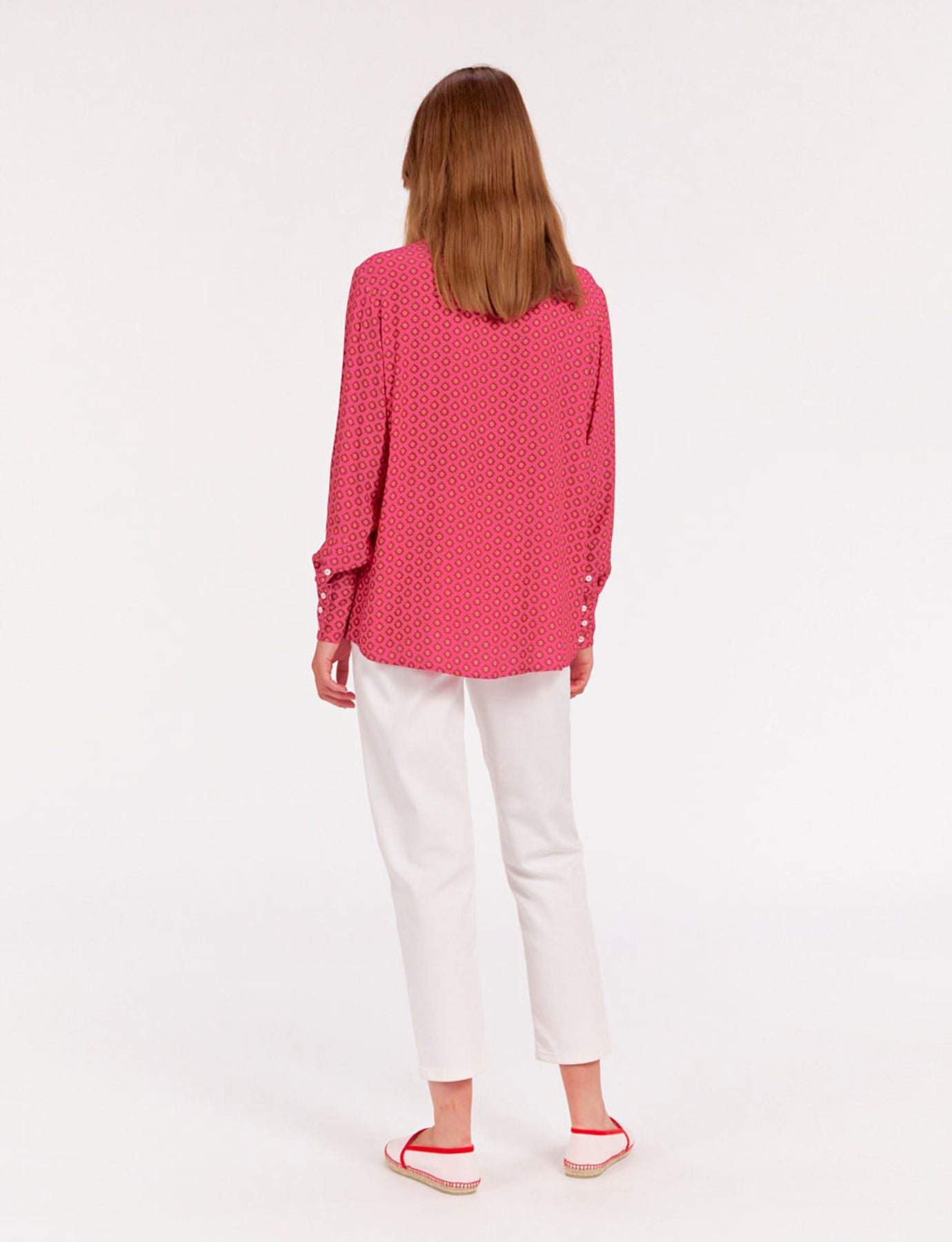 Camisa de crepé rosa Maureen