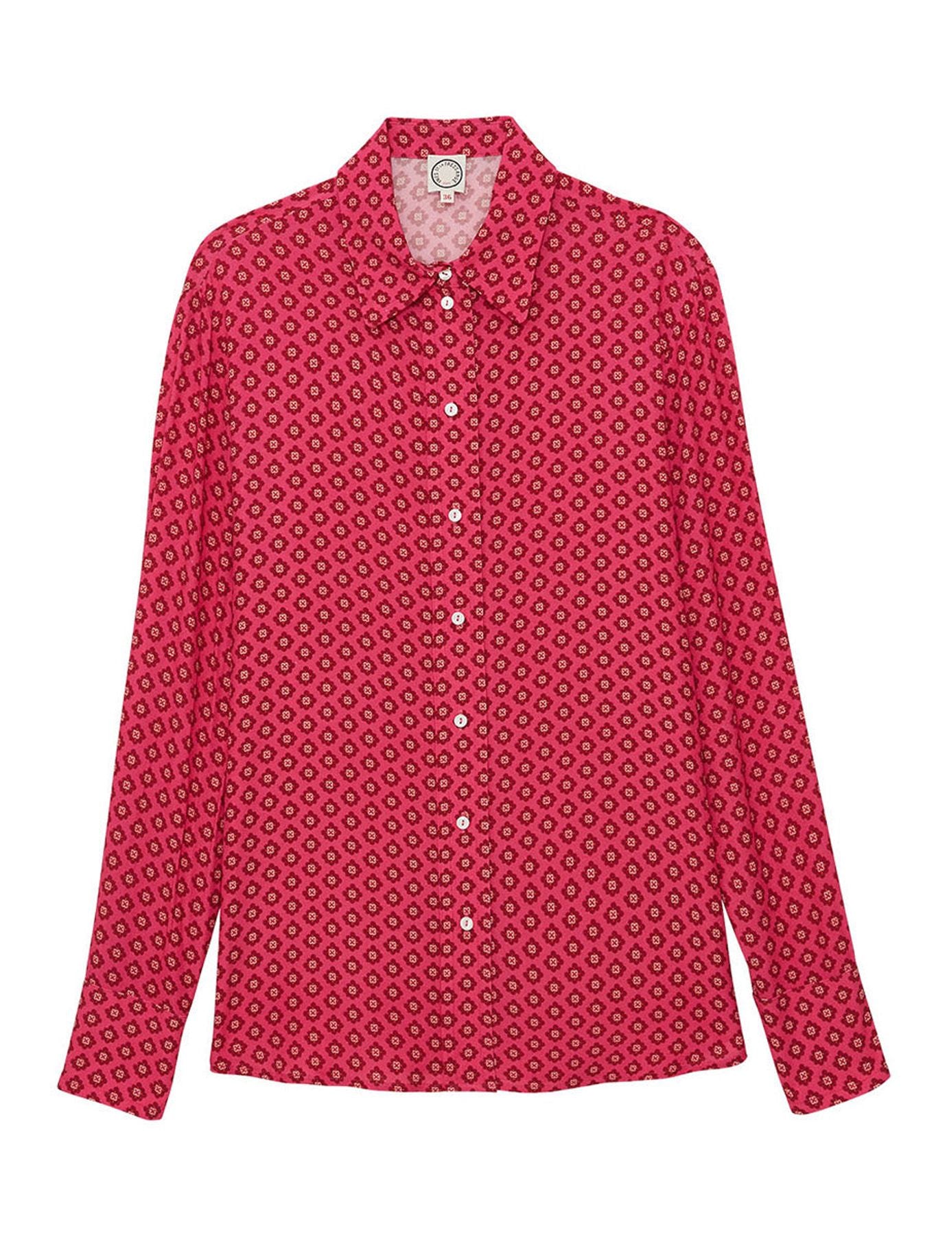 Camisa de crepé rosa Maureen