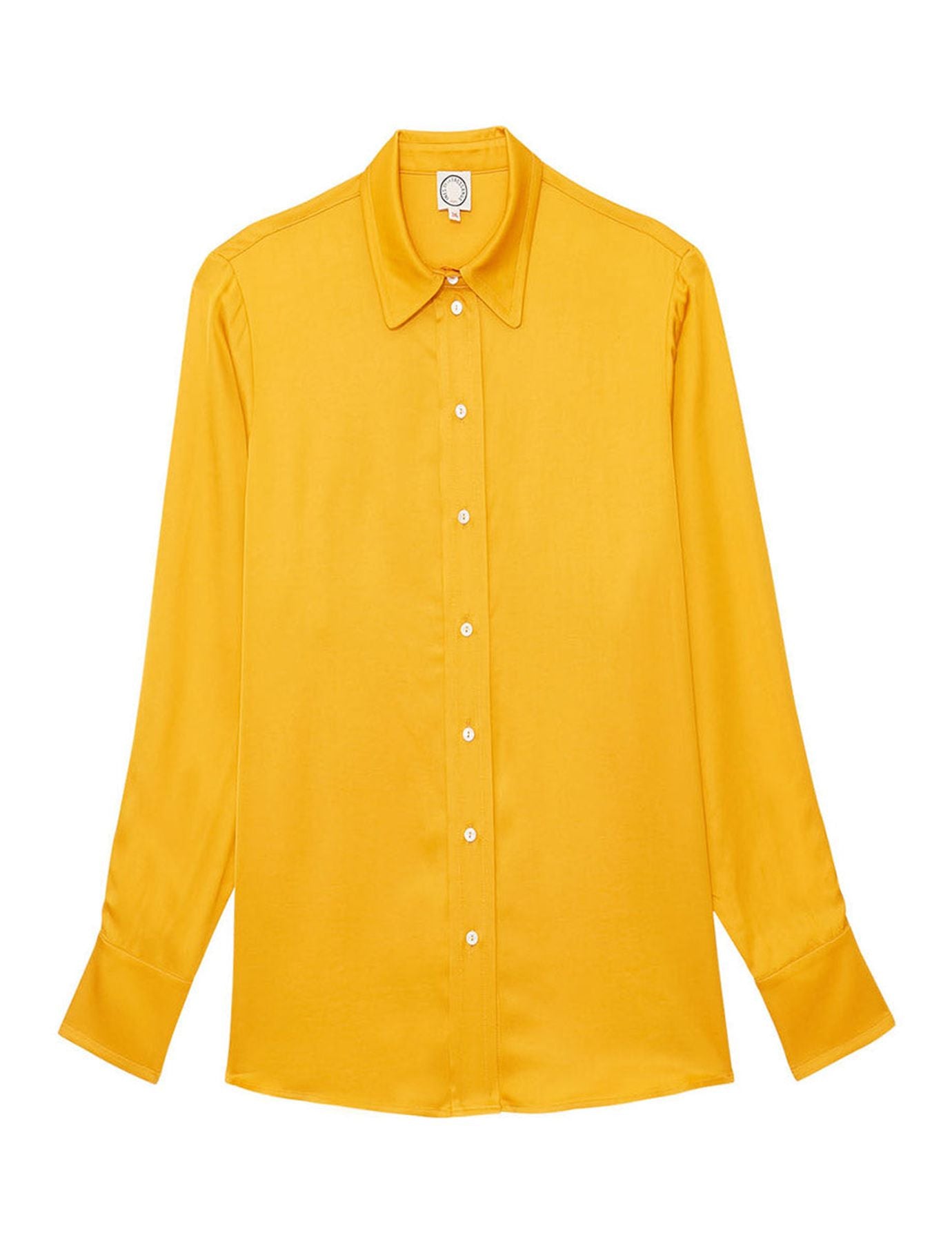 Camisa de satén amarillo ranúnculo Maureen