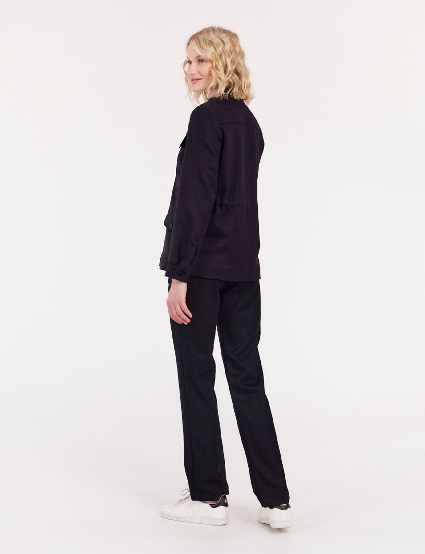 Flipper Saharienne in lana blu notte