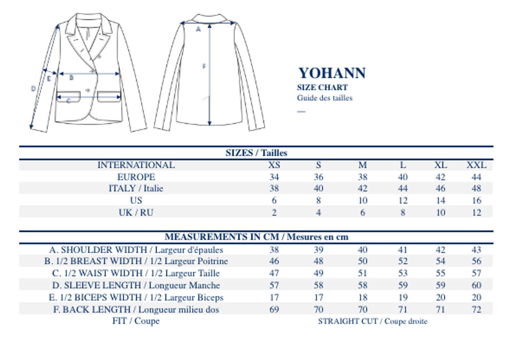 Giacca Yohan in lana blu notte