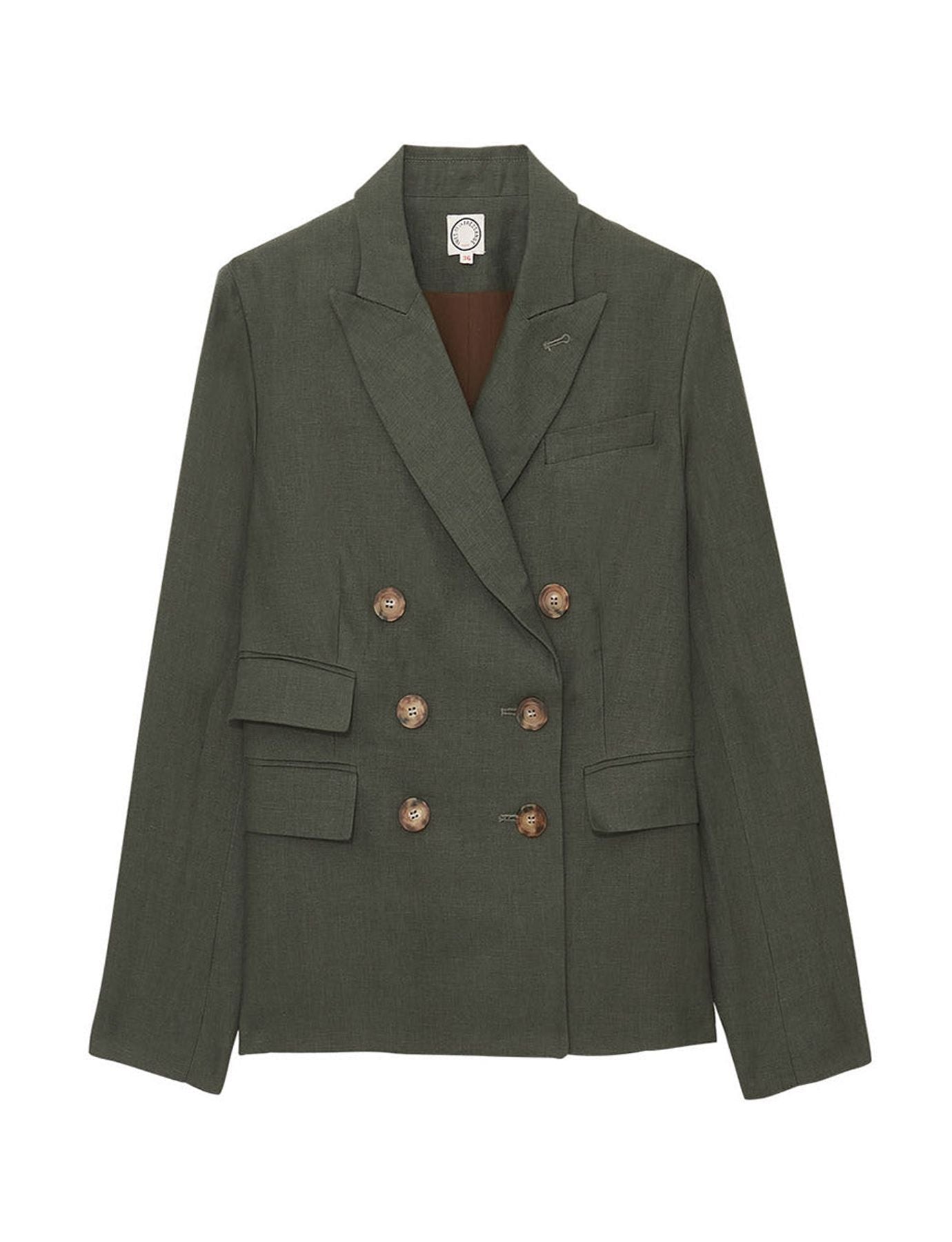 Giacca Maurice in lino verde scuro