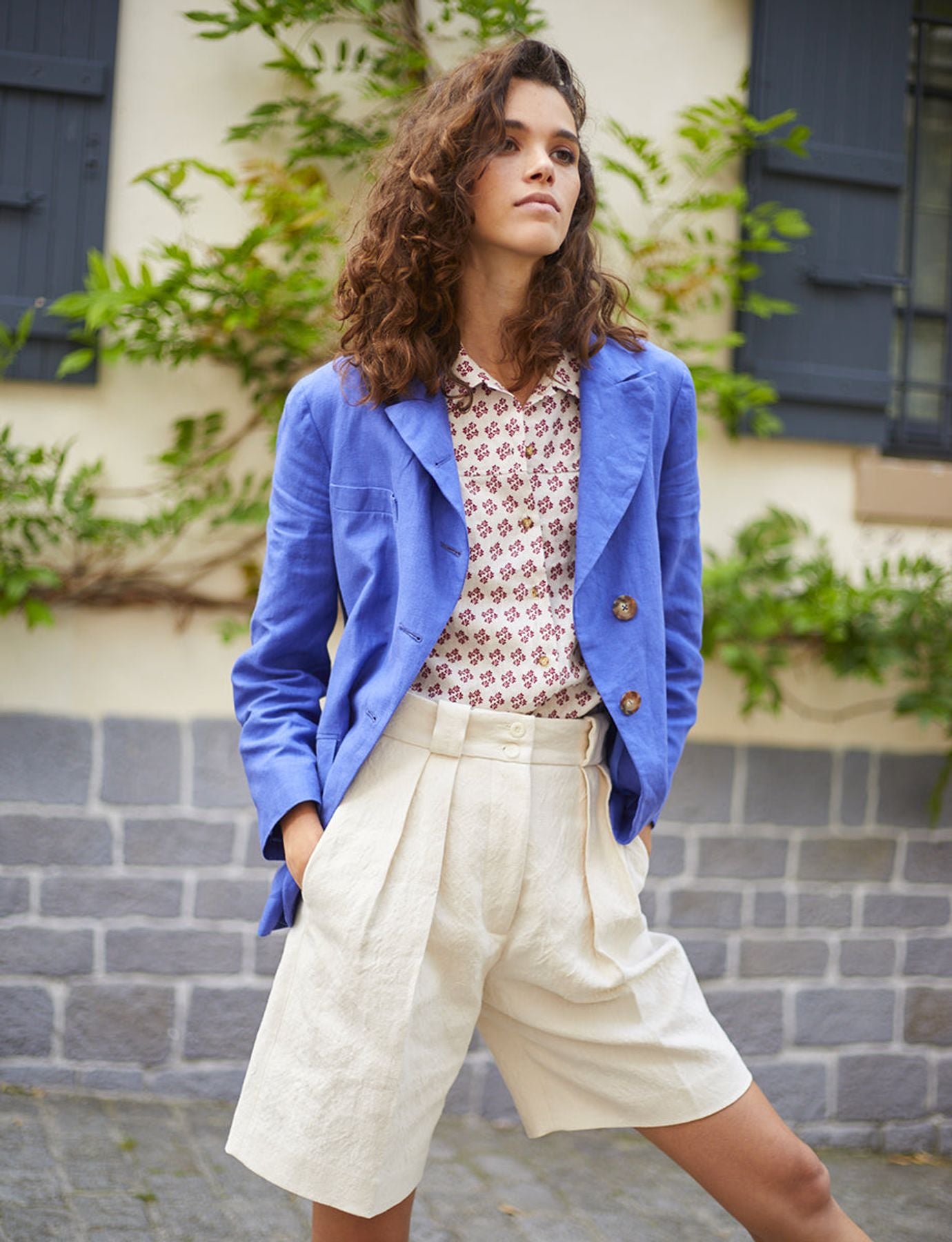 Blusa Constance de lino estampado
