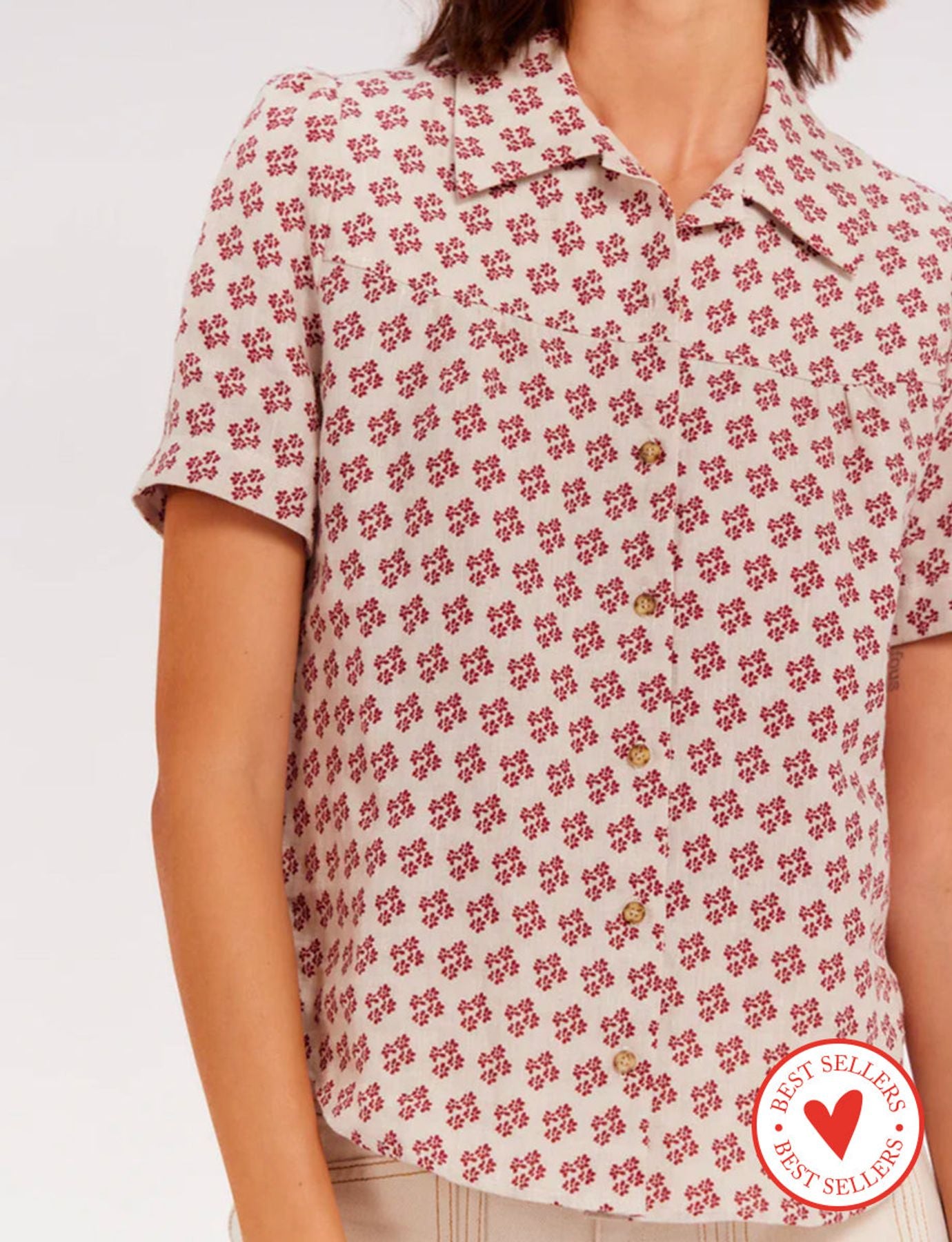 Blusa Constance de lino estampado