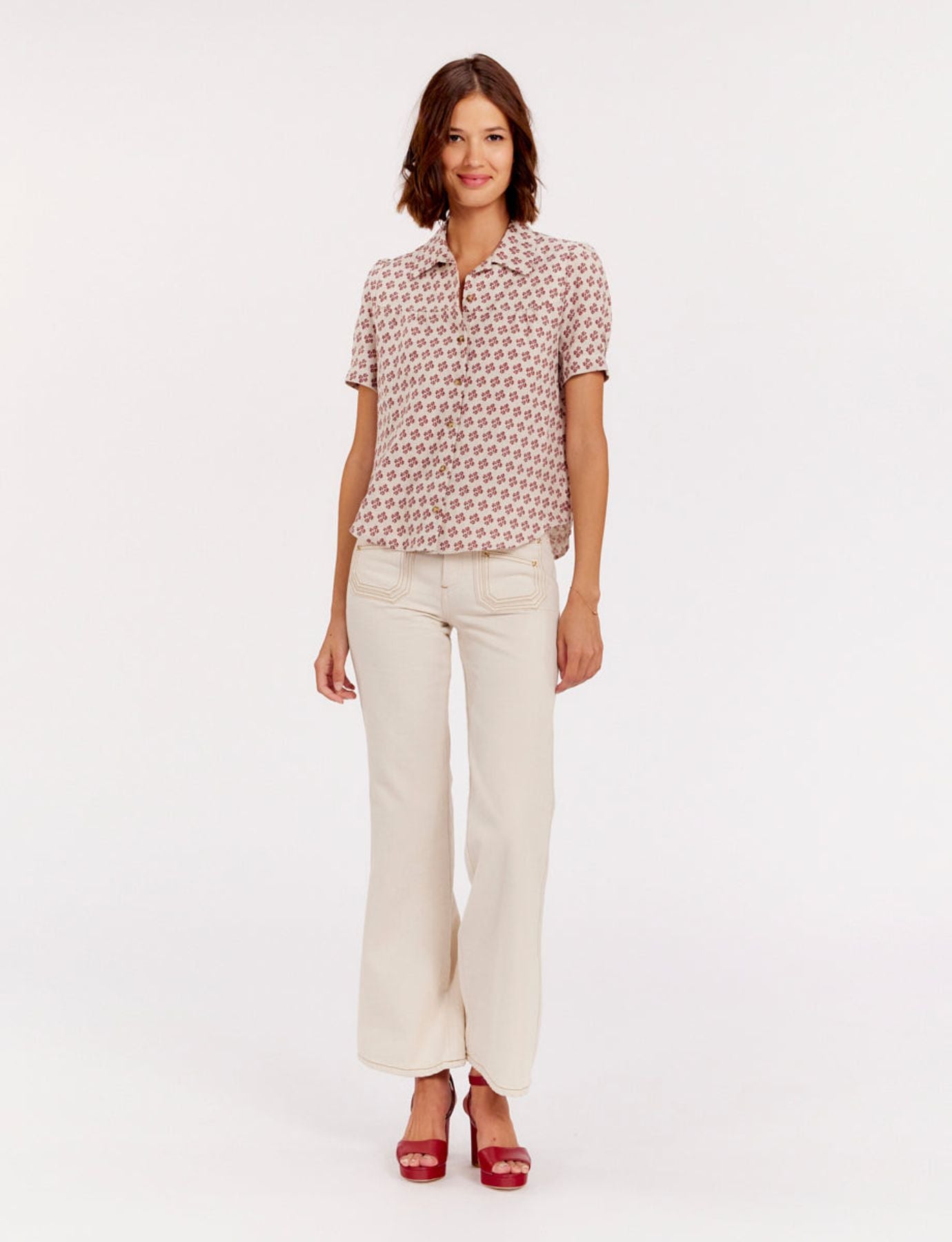 Blusa Constance de lino estampado