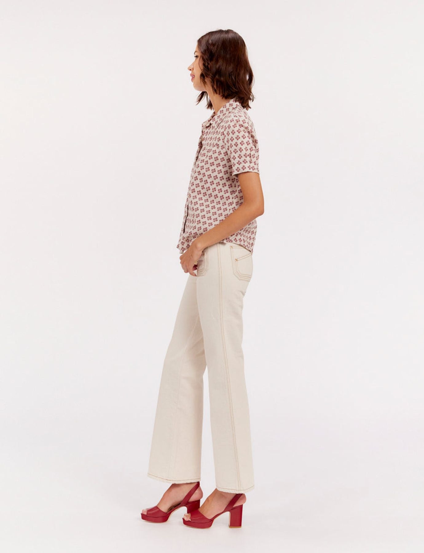 Blusa Constance de lino estampado