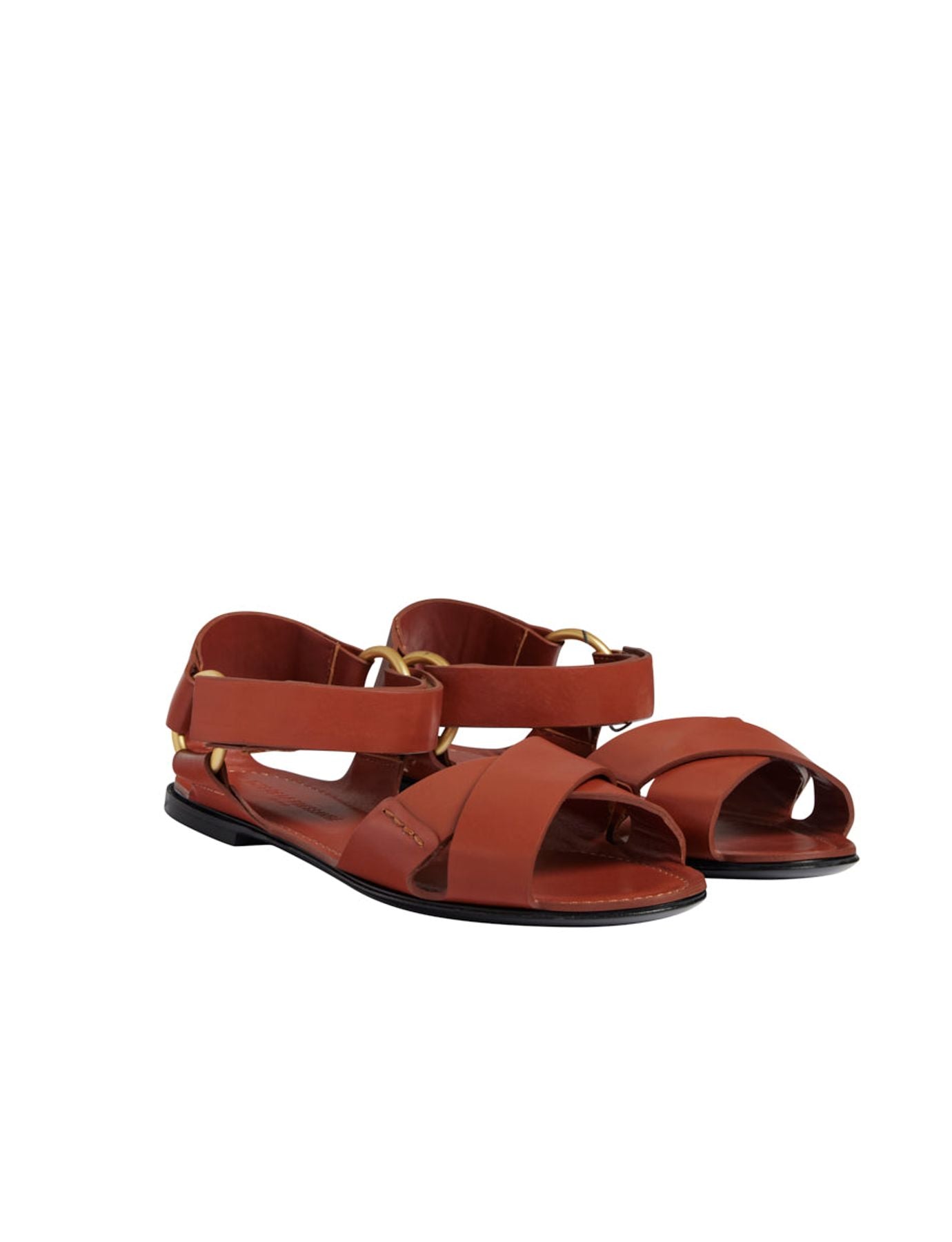 Sandalo piatto cognac