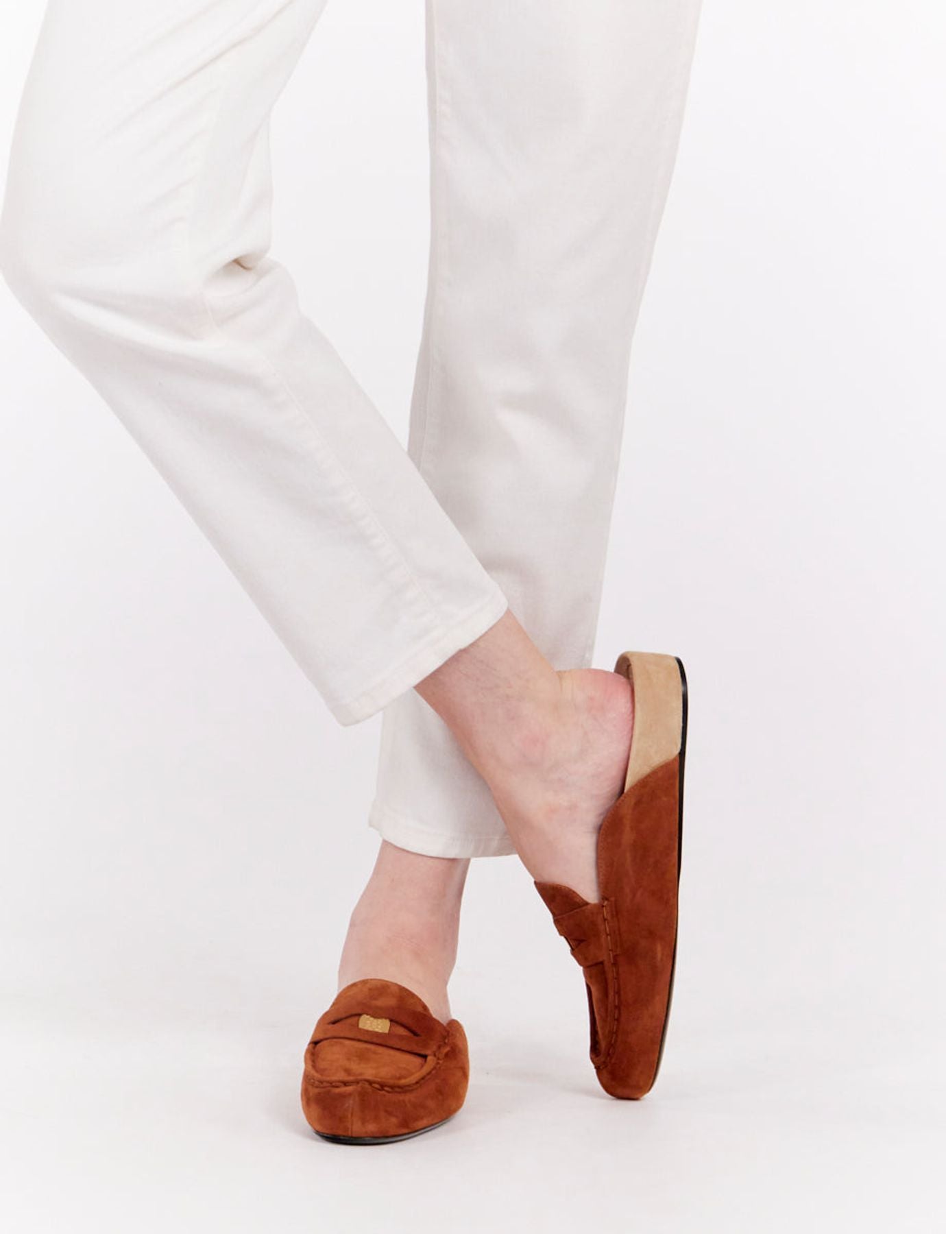 Mocassino mule Flavie in pelle cognac