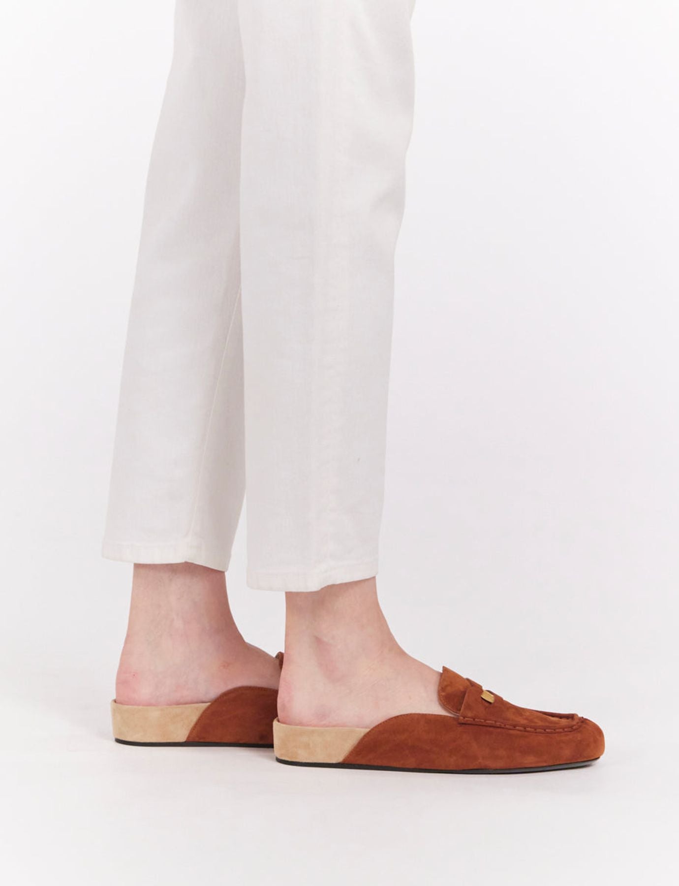 Mocassino mule Flavie in pelle cognac