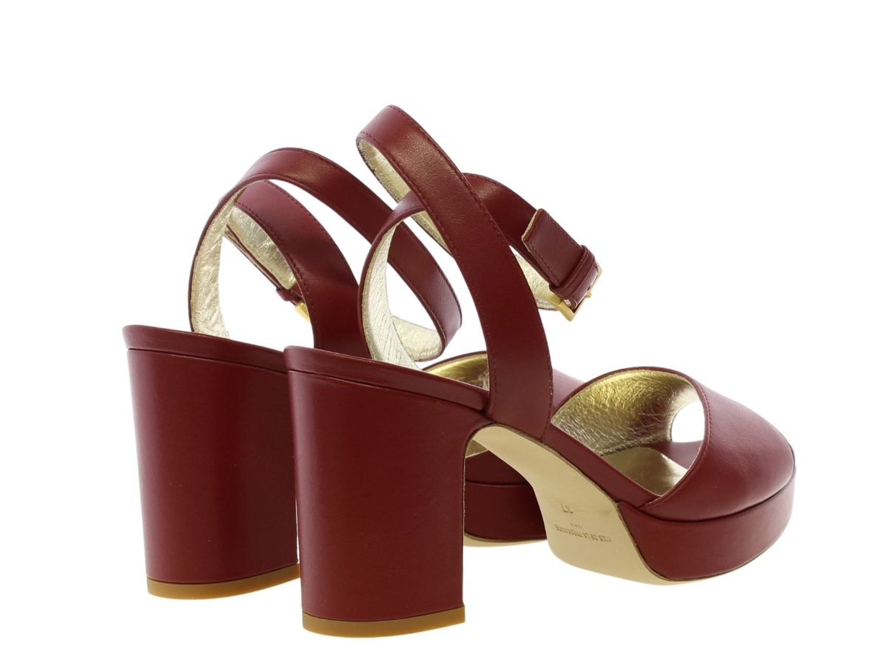 Sandali con plateau rosso cardinale