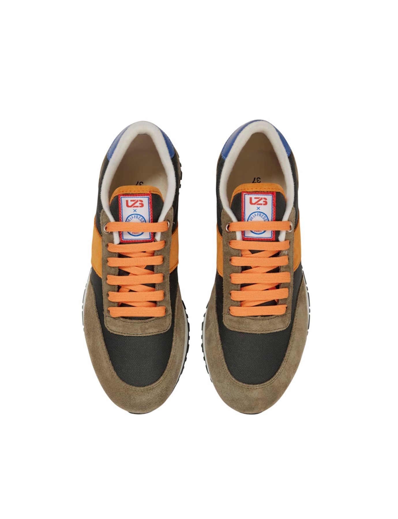77" UZS x Ines Sneakers Unisex Khaki/Arancione/Blu