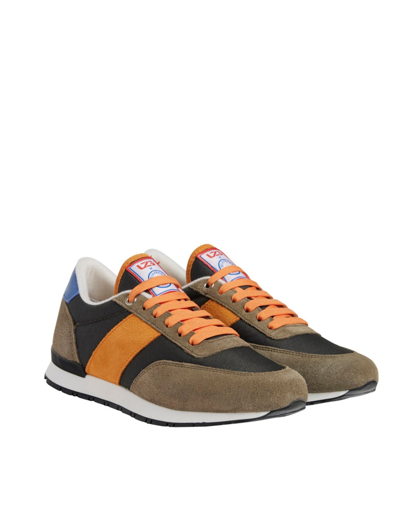 77" UZS x Ines Sneakers Unisex Khaki/Arancione/Blu