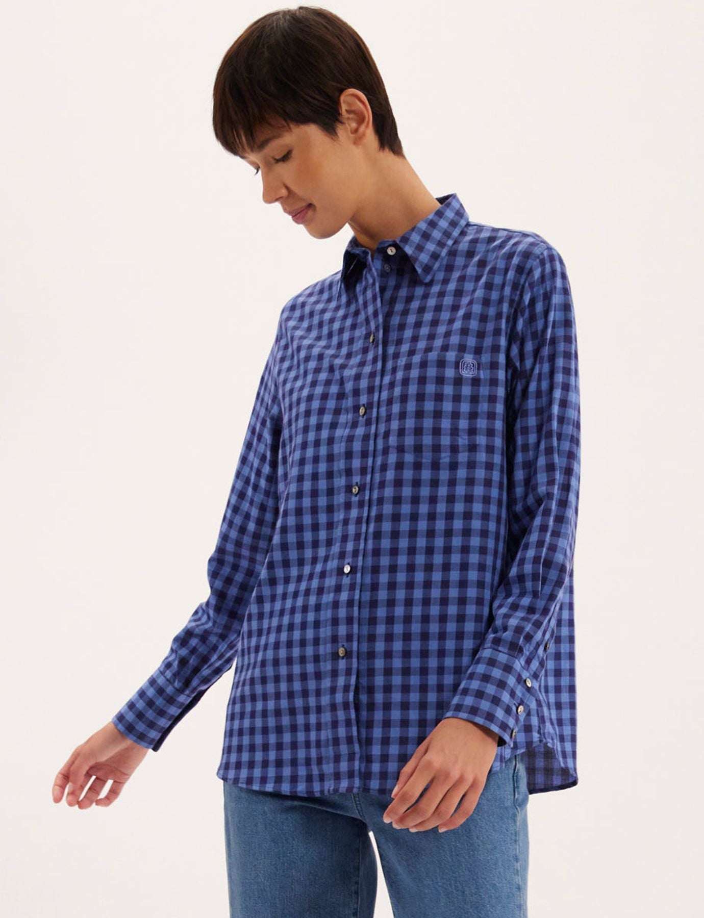 Camisa di colore blu Martin