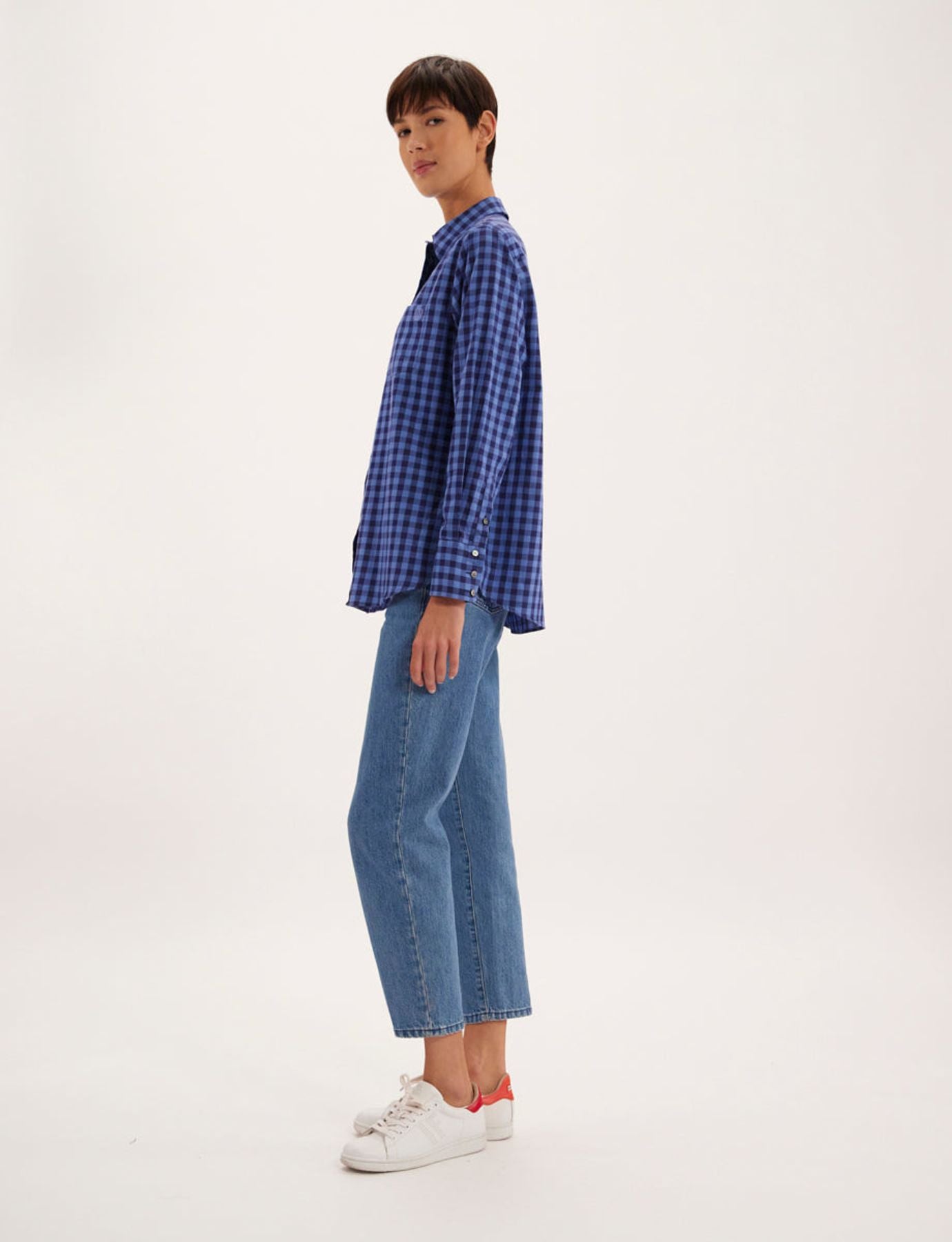 Camisa di colore blu Martin