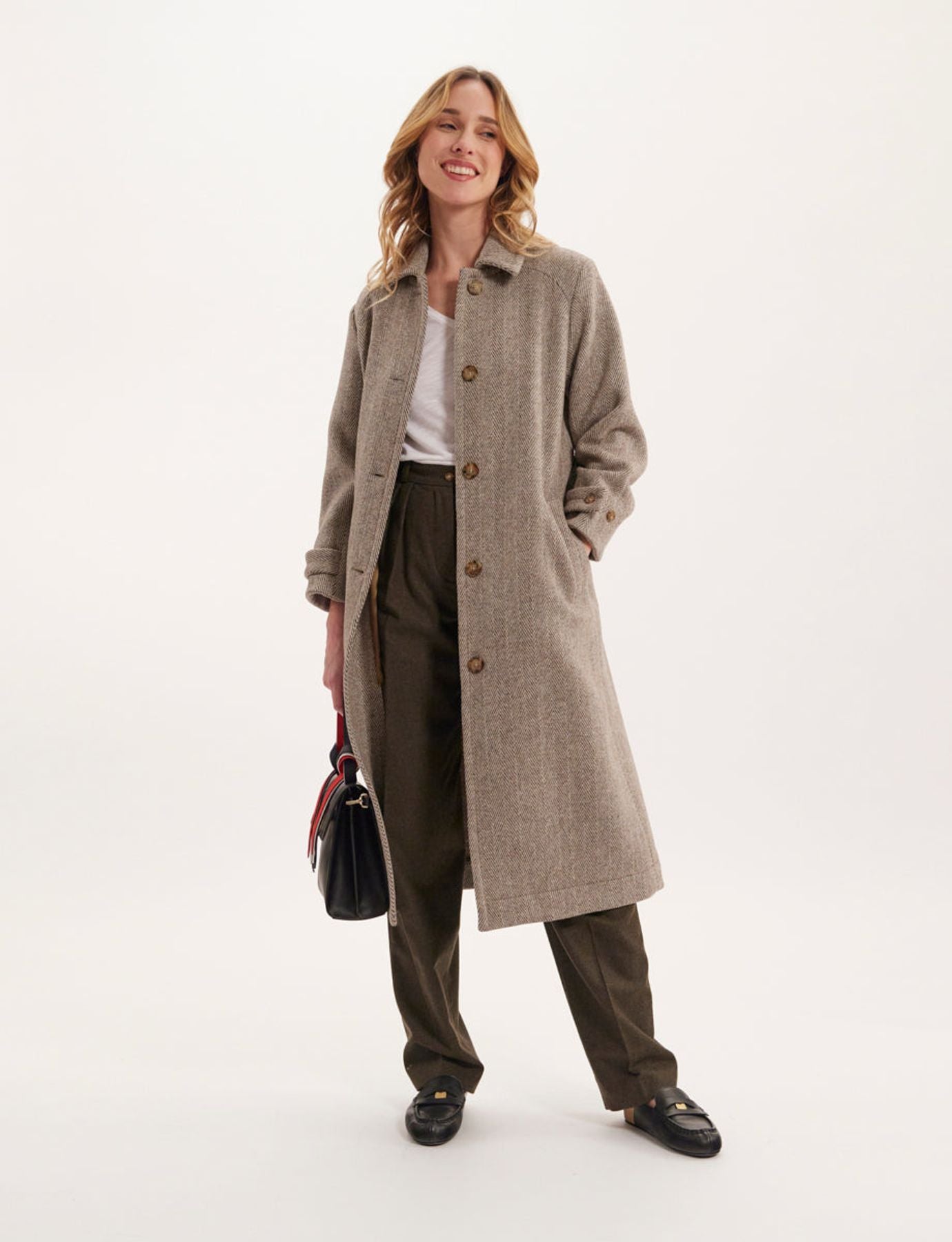 Cappotto Esmé marrone ed ecru