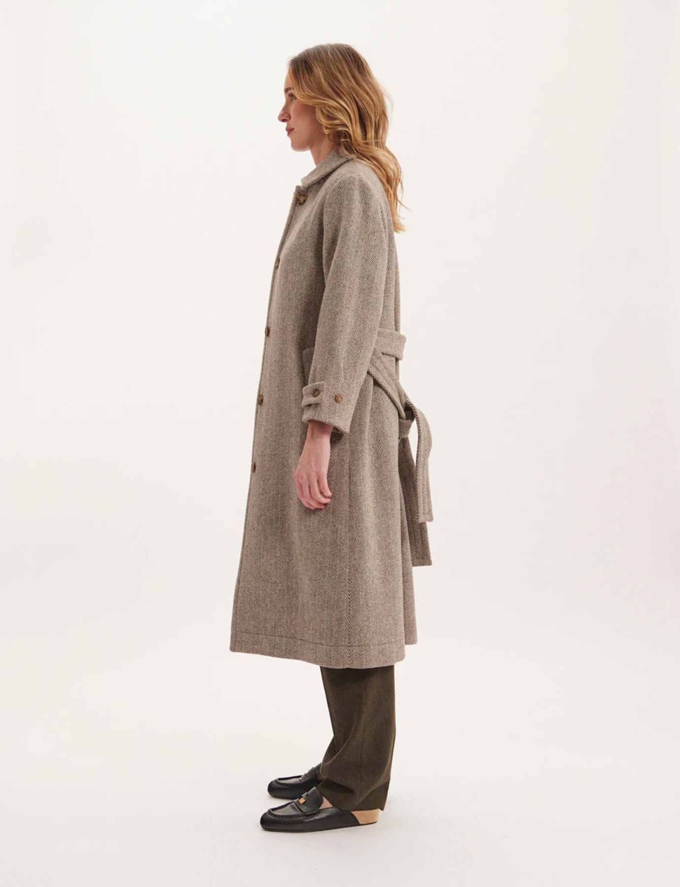 Cappotto Esmé marrone ed ecru