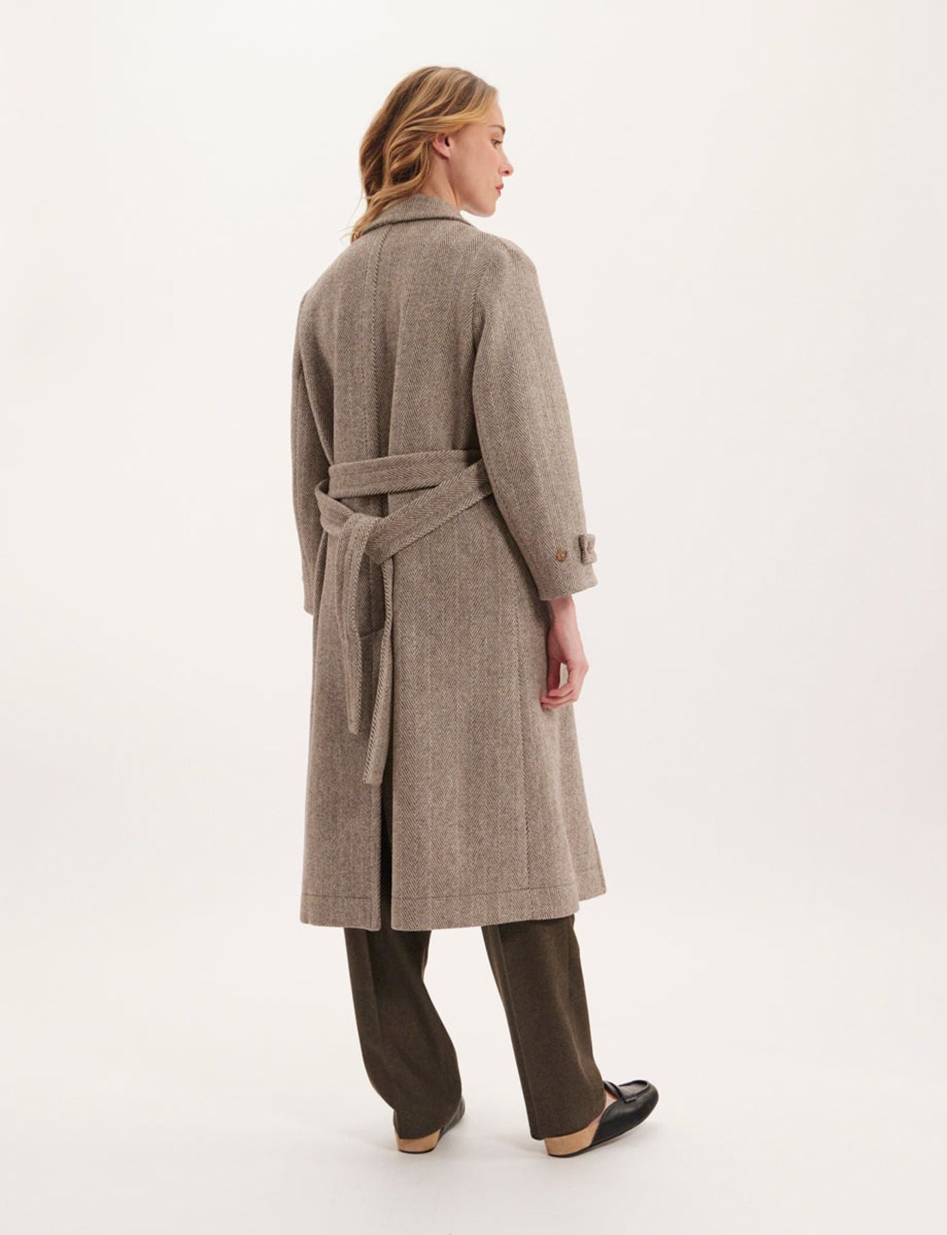 Cappotto Esmé marrone ed ecru