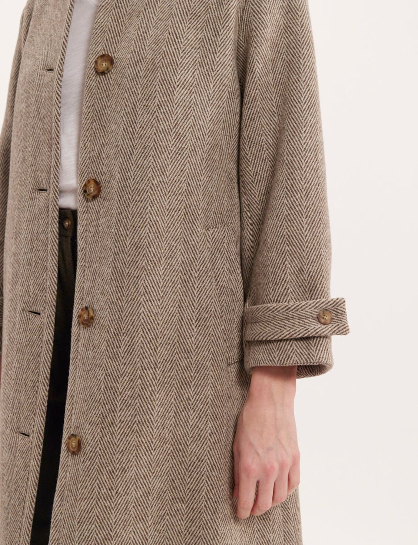Cappotto Esmé marrone ed ecru