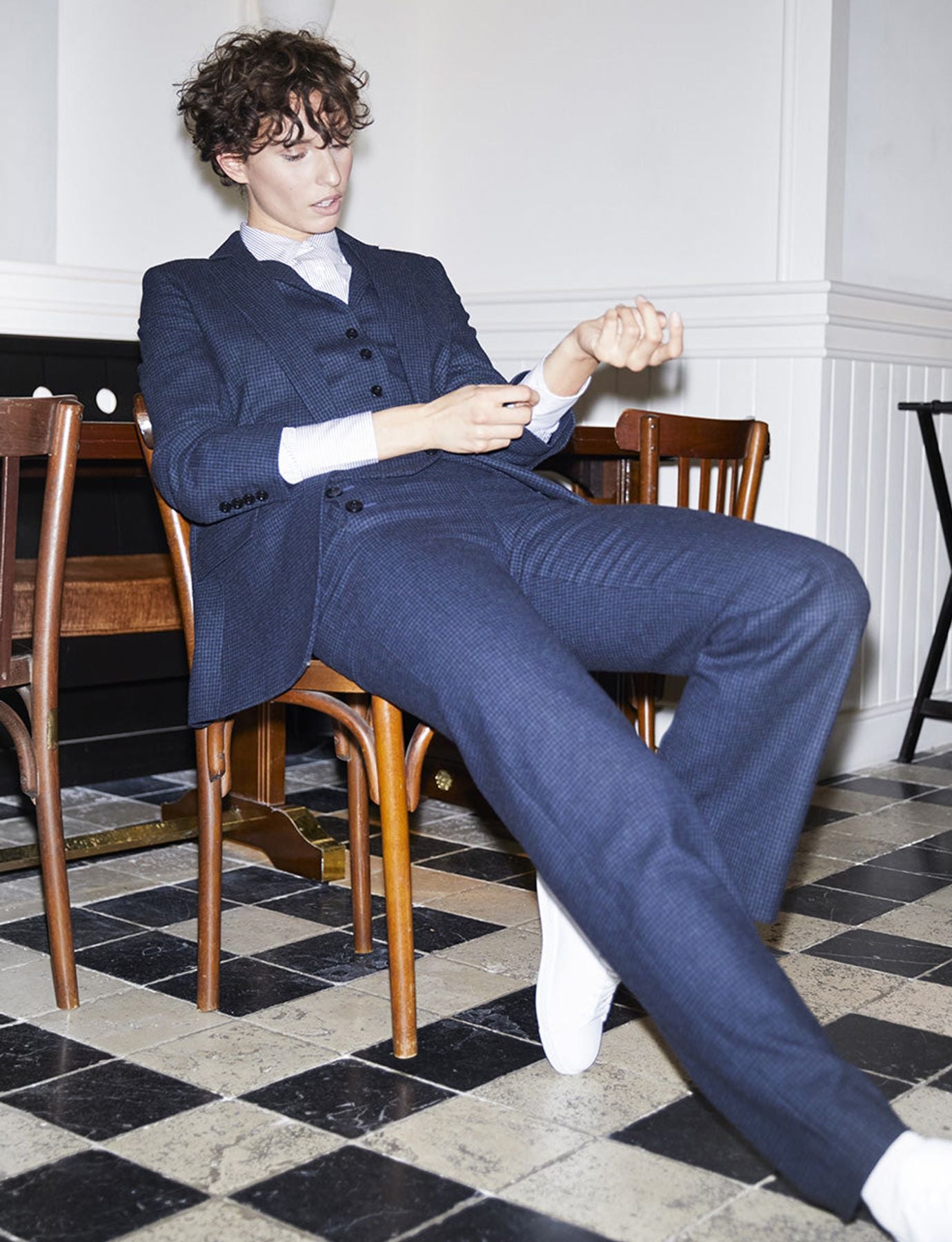 Pantaloni Gabriel blu e neri