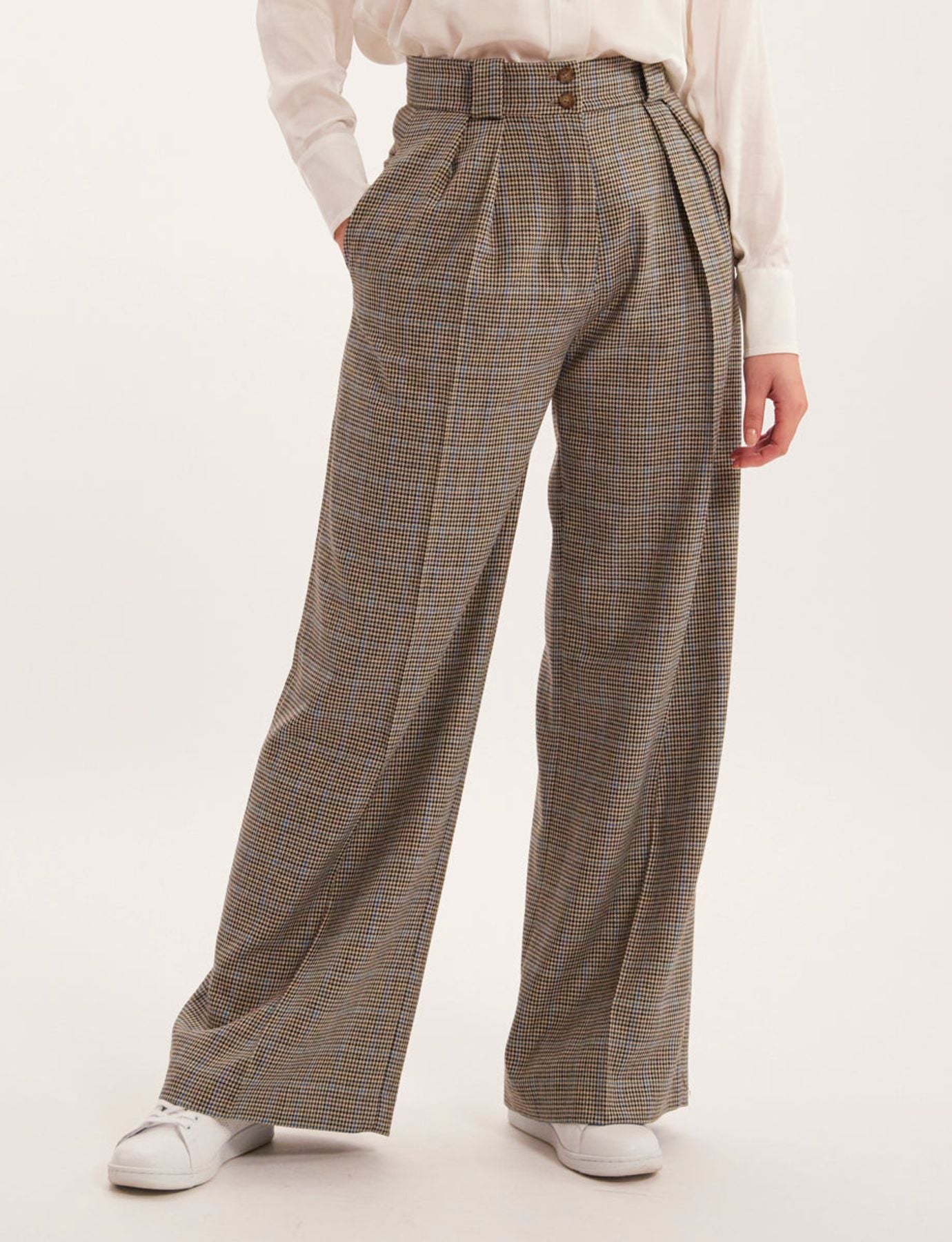 Pantaloni in pied-de-poule Marlène