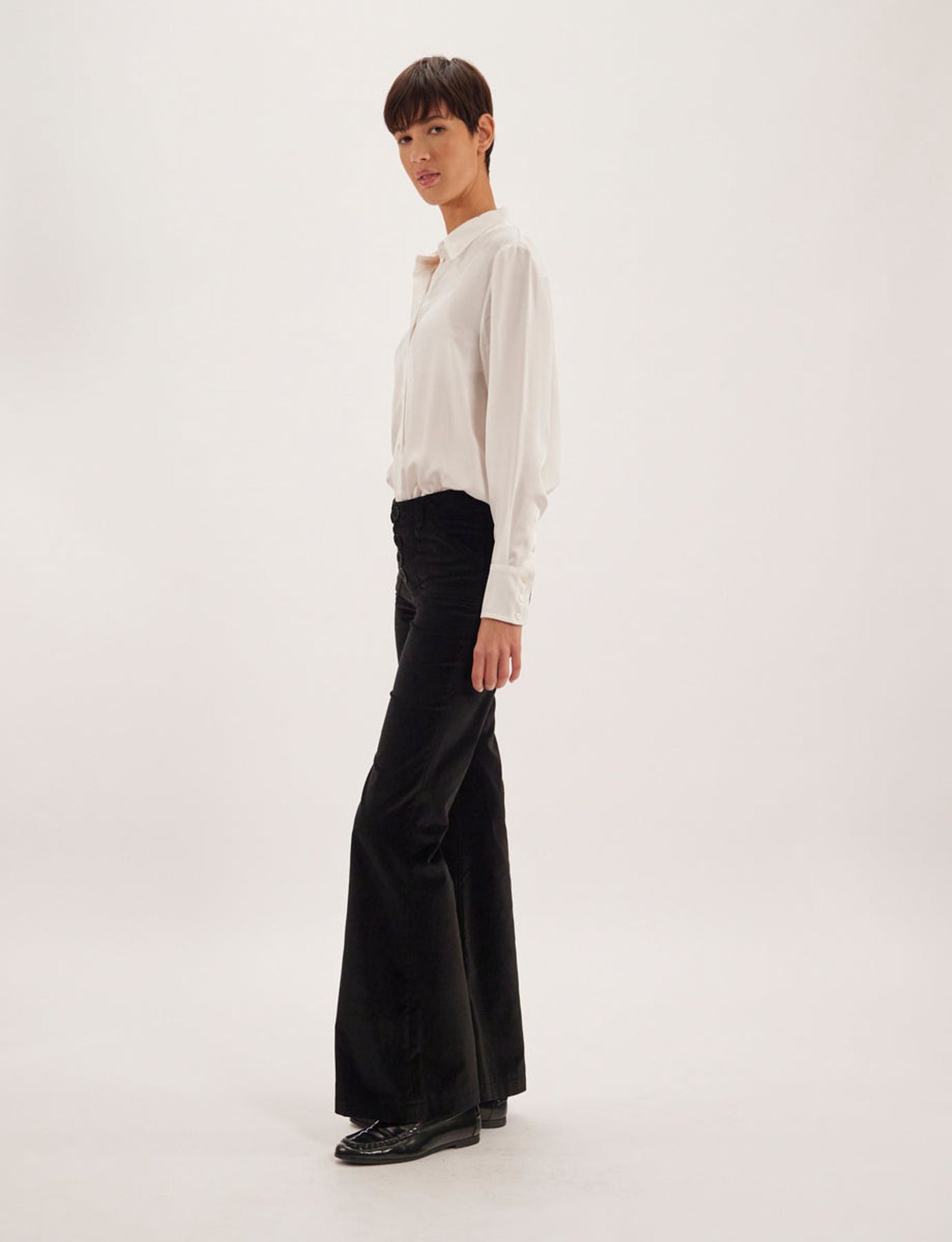 Pantaloni Charlotte in cotone nero