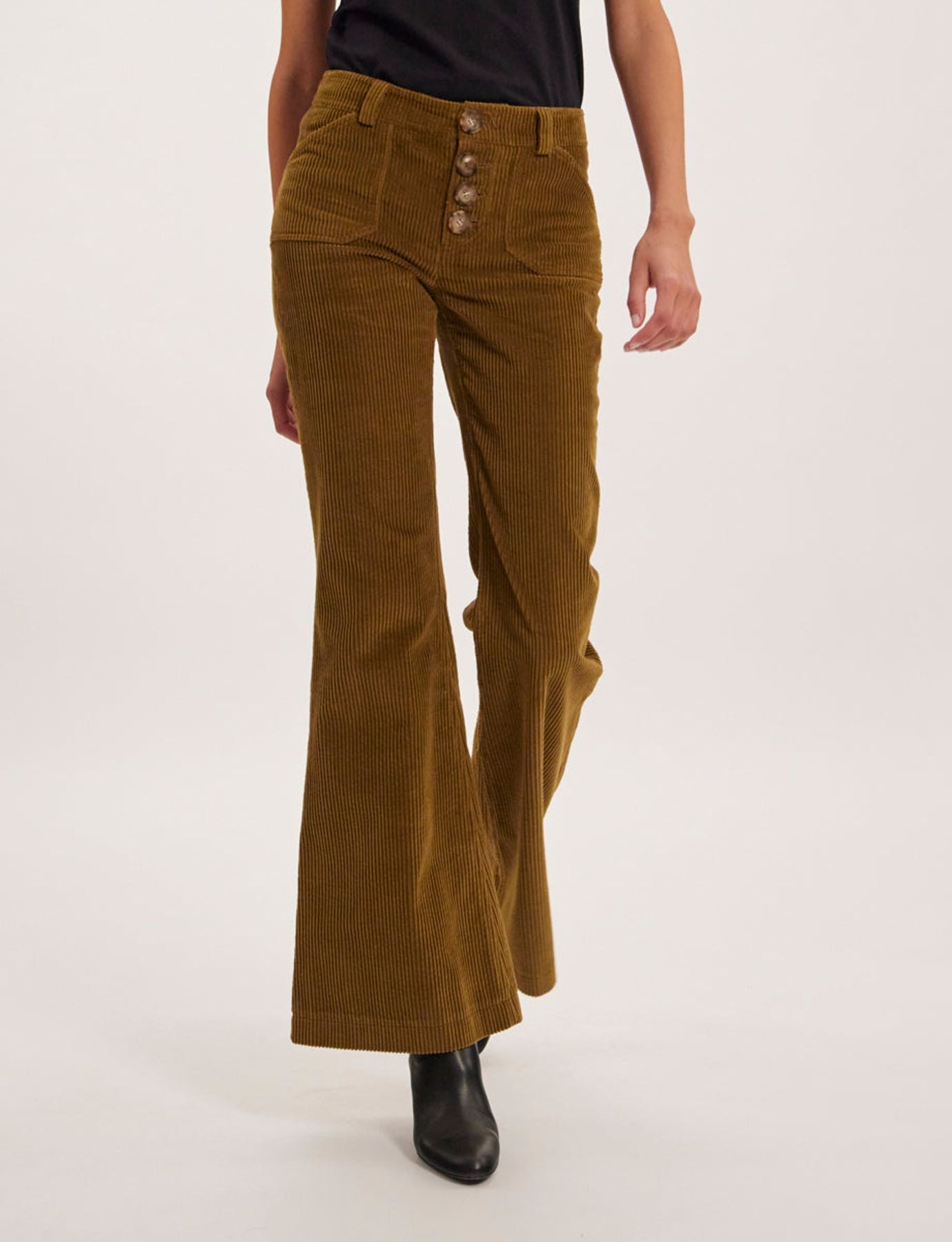 Pantaloni in velluto color miele Charlotte