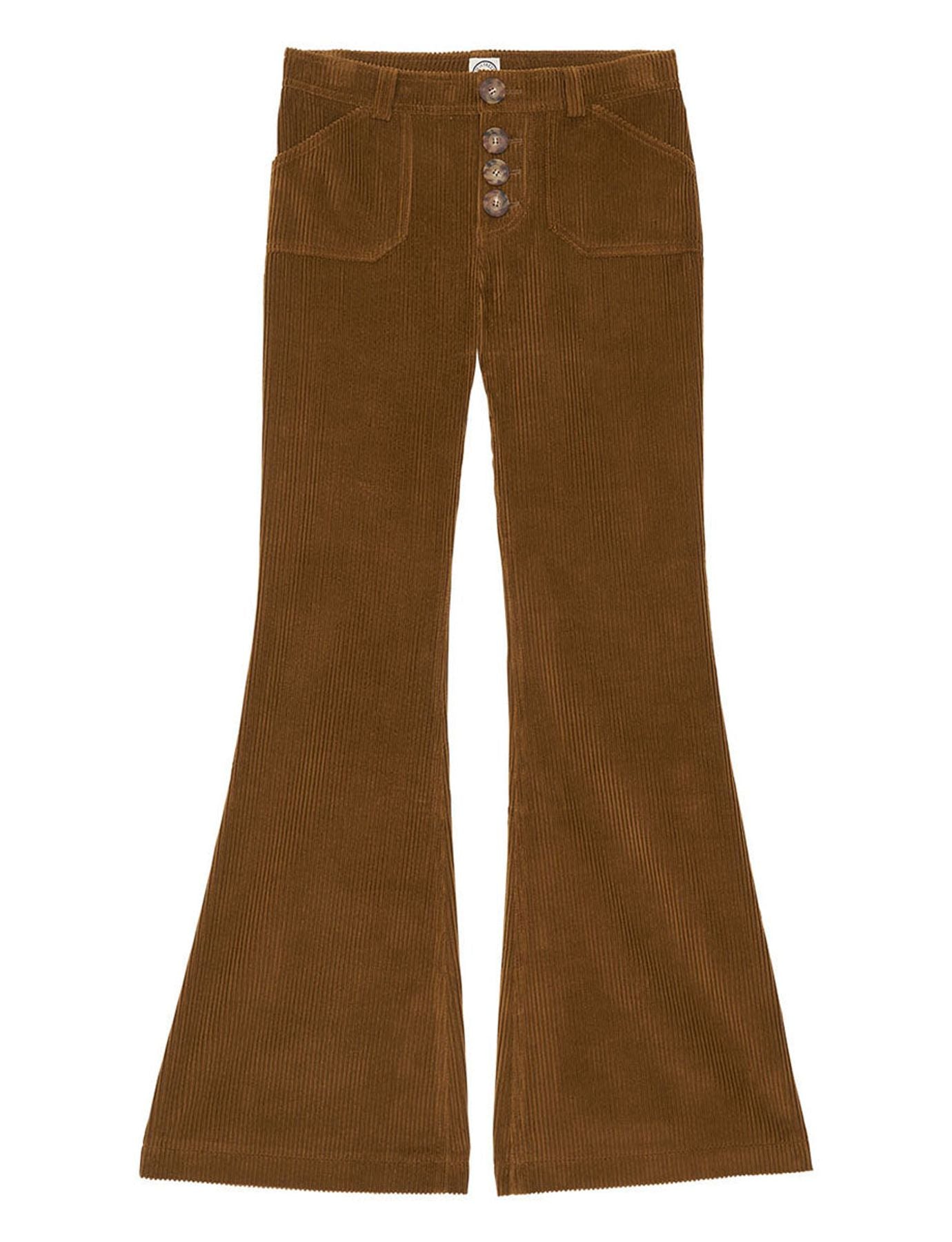 Pantaloni in velluto color miele Charlotte
