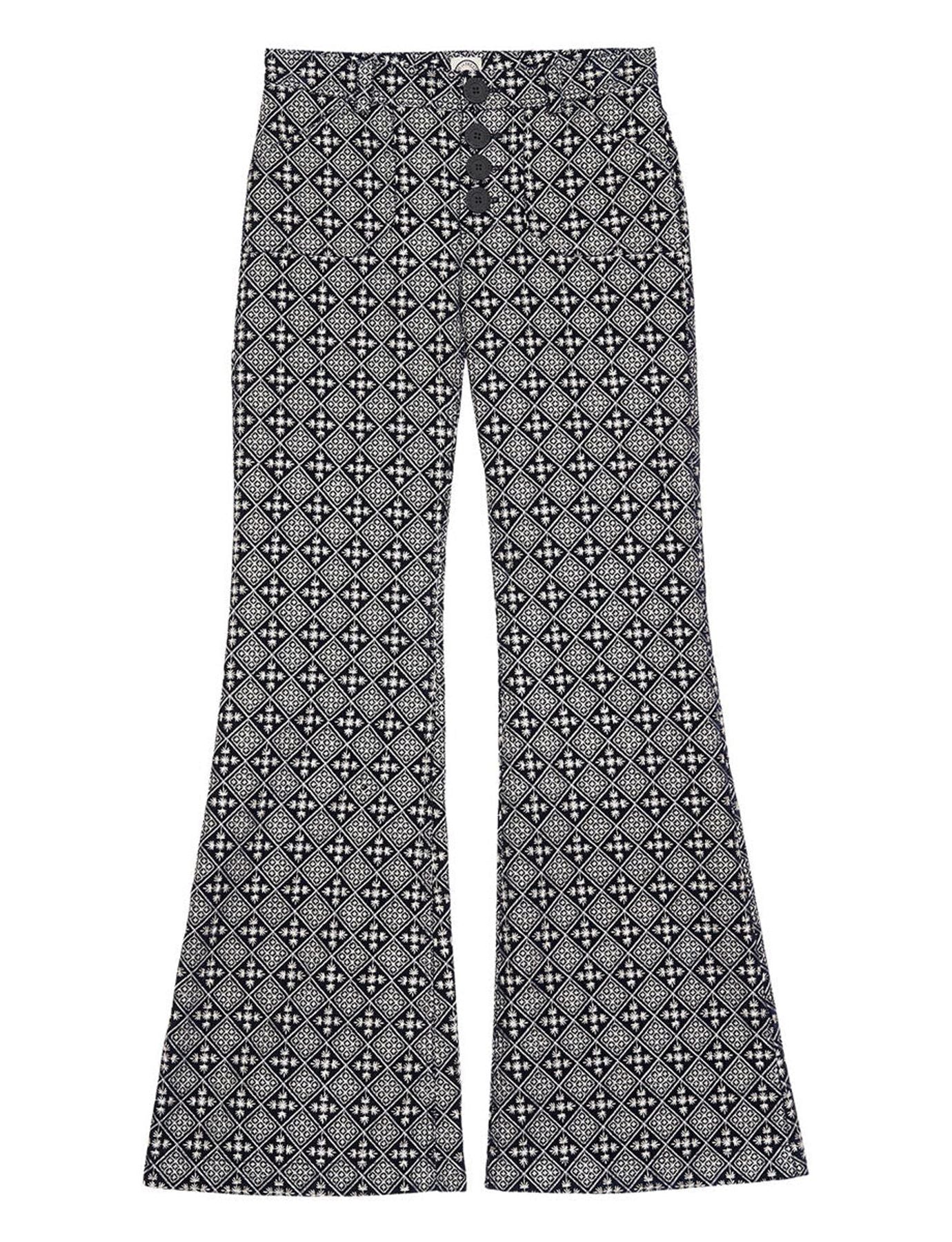 Charlotte pantalone bordado azul y blanco