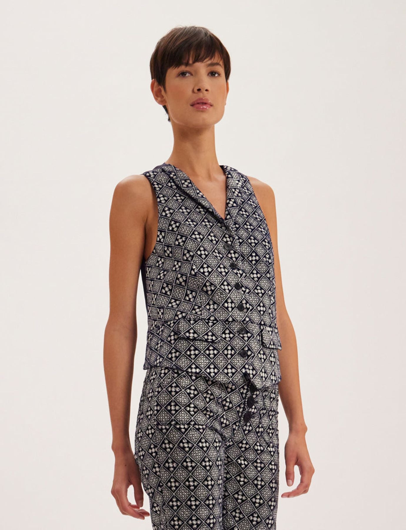 Gilet Robinson blu e bianco