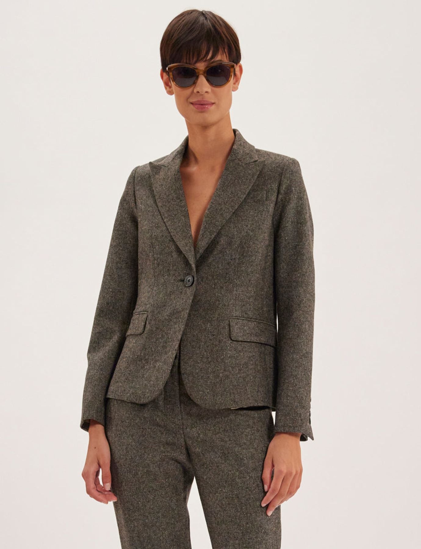 Chaqueta Nicoletta mezcla de lana grey