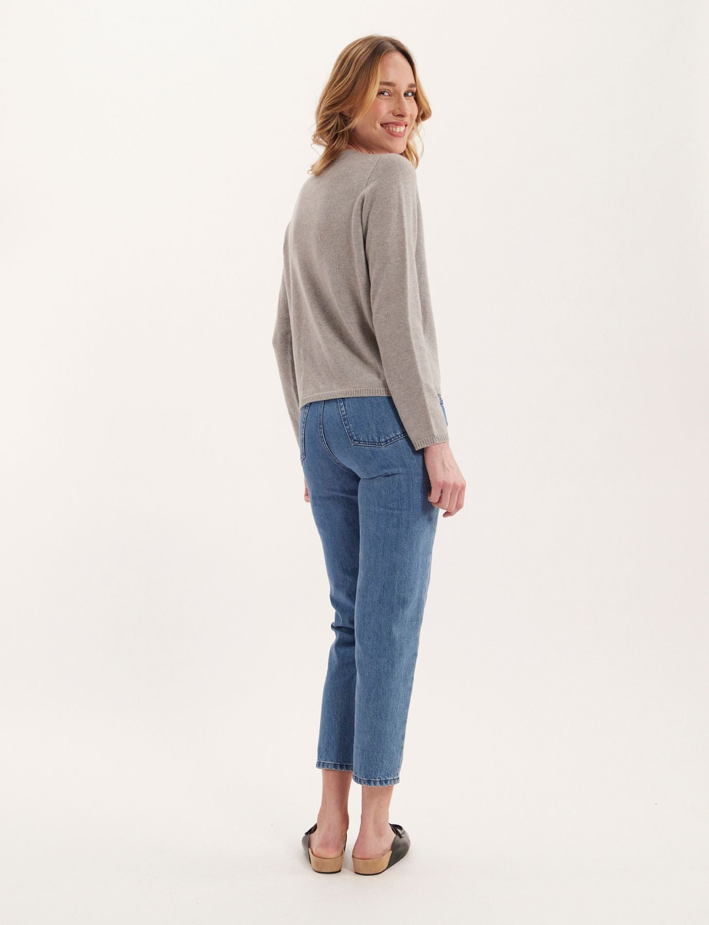 Maglia lana e cashmere grigio Angelina