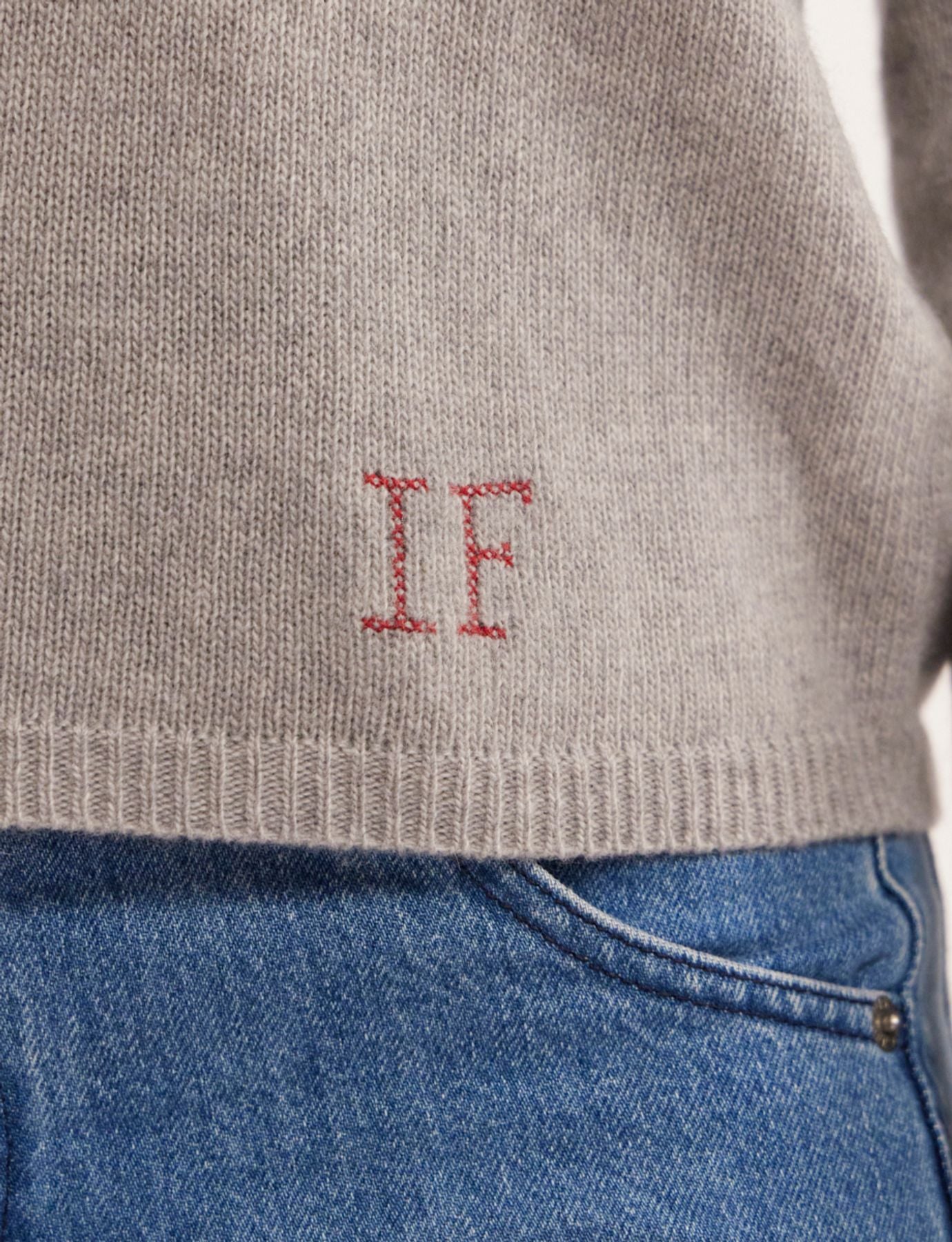 Maglia lana e cashmere grigio Angelina