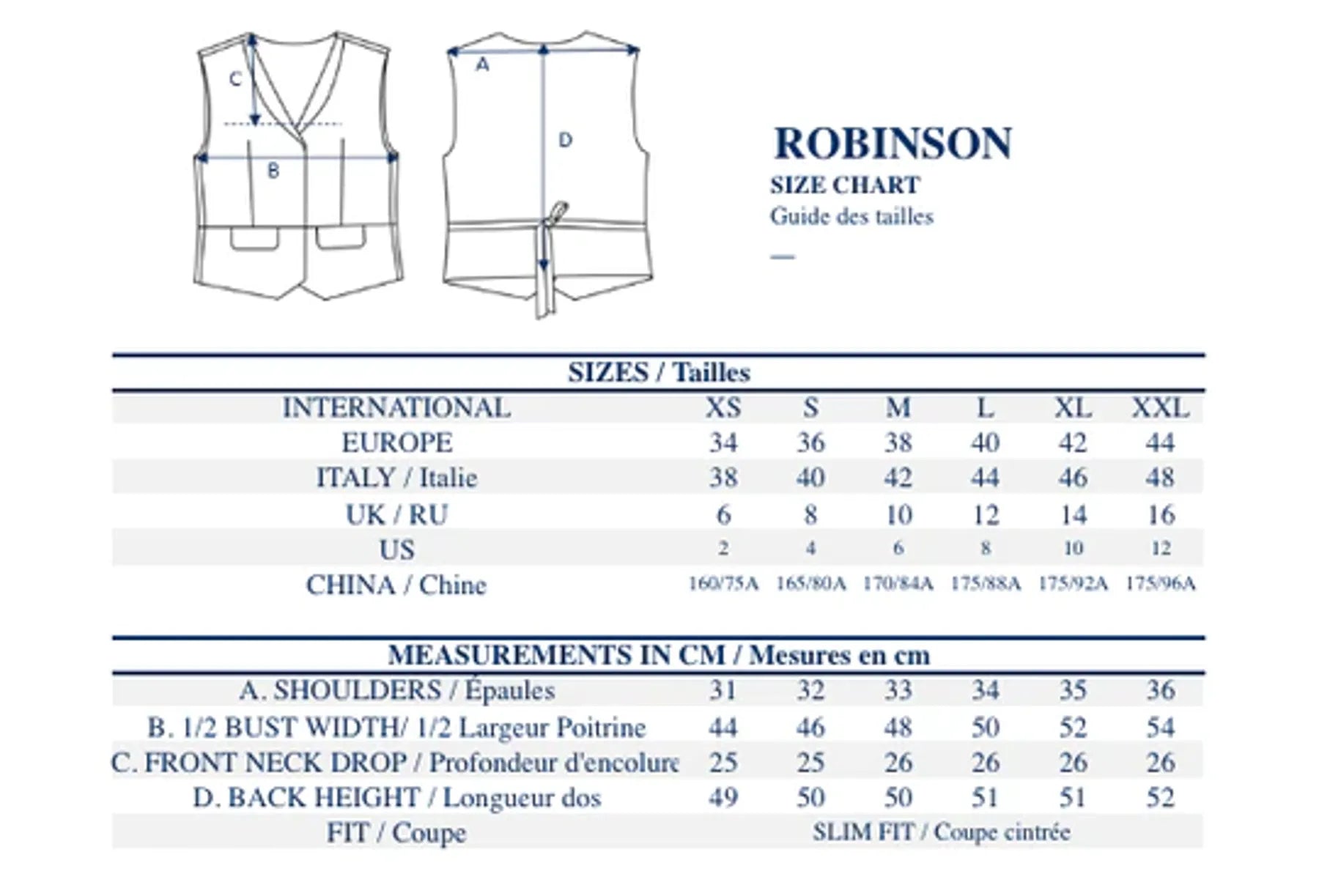 Gilet Robinson nero e blu