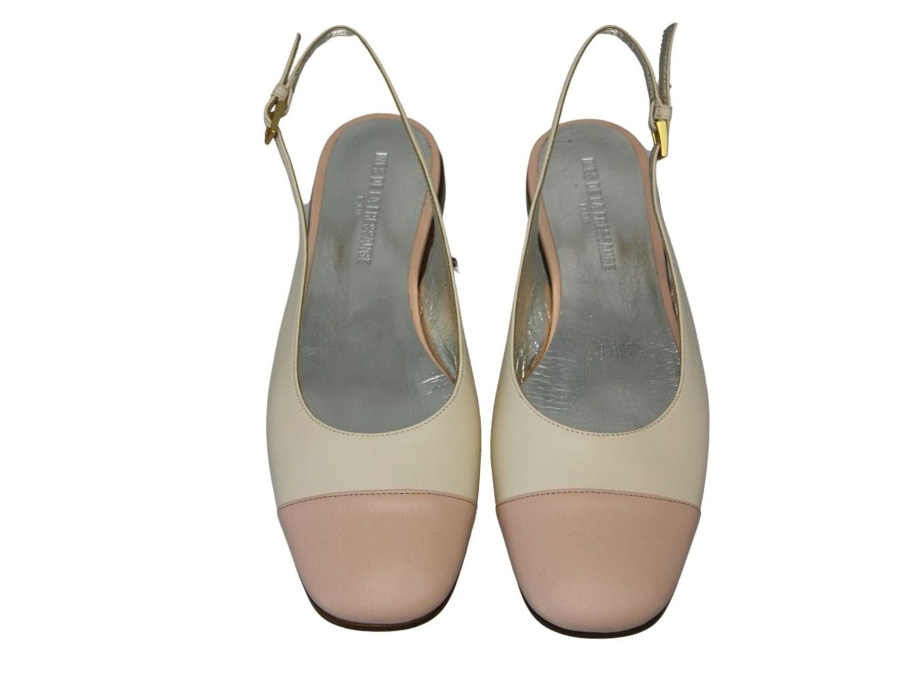 Celia, ballerina slingback color crema e nudo