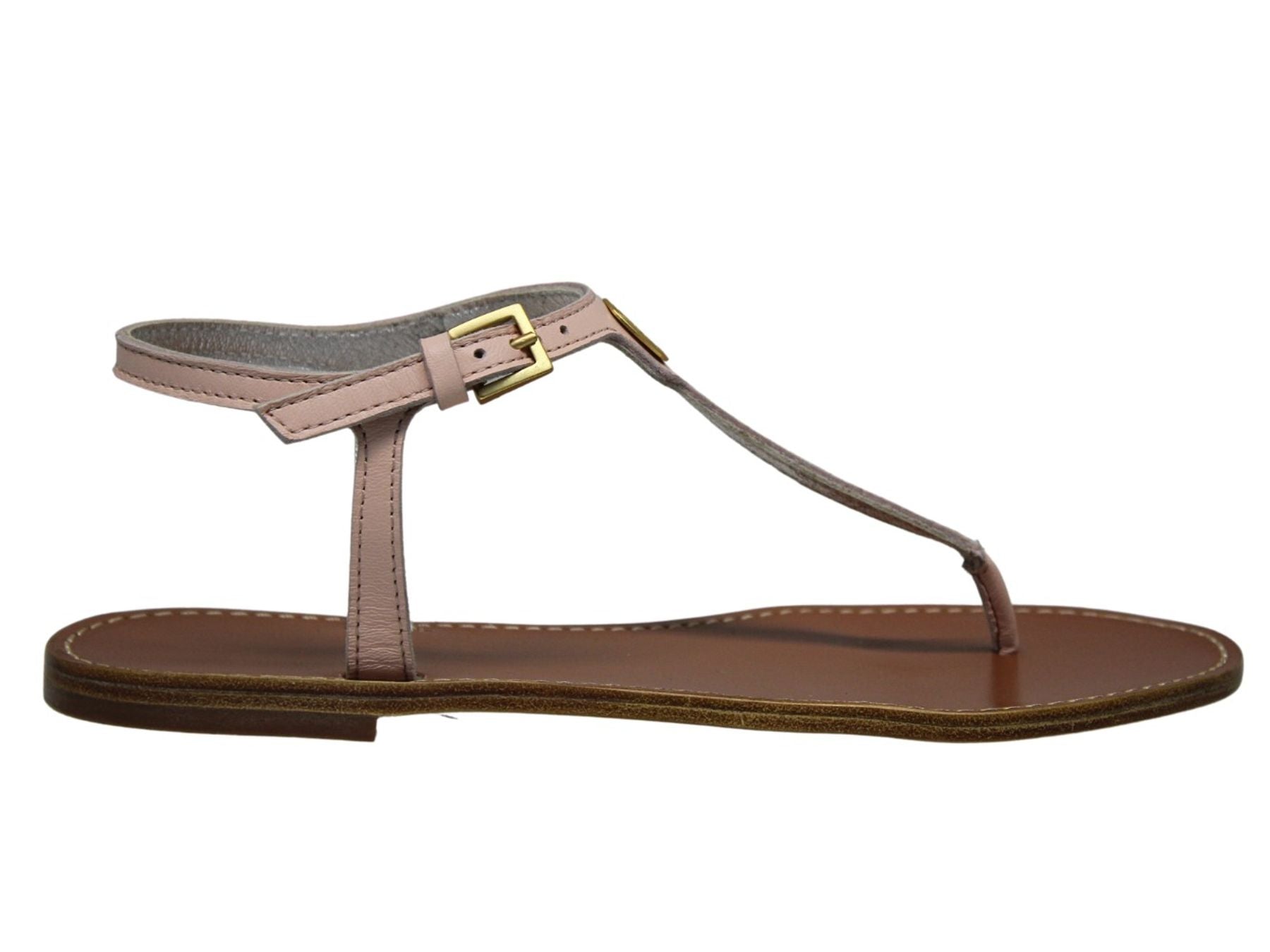 Sandalo da donna in leder nudefarbenem
