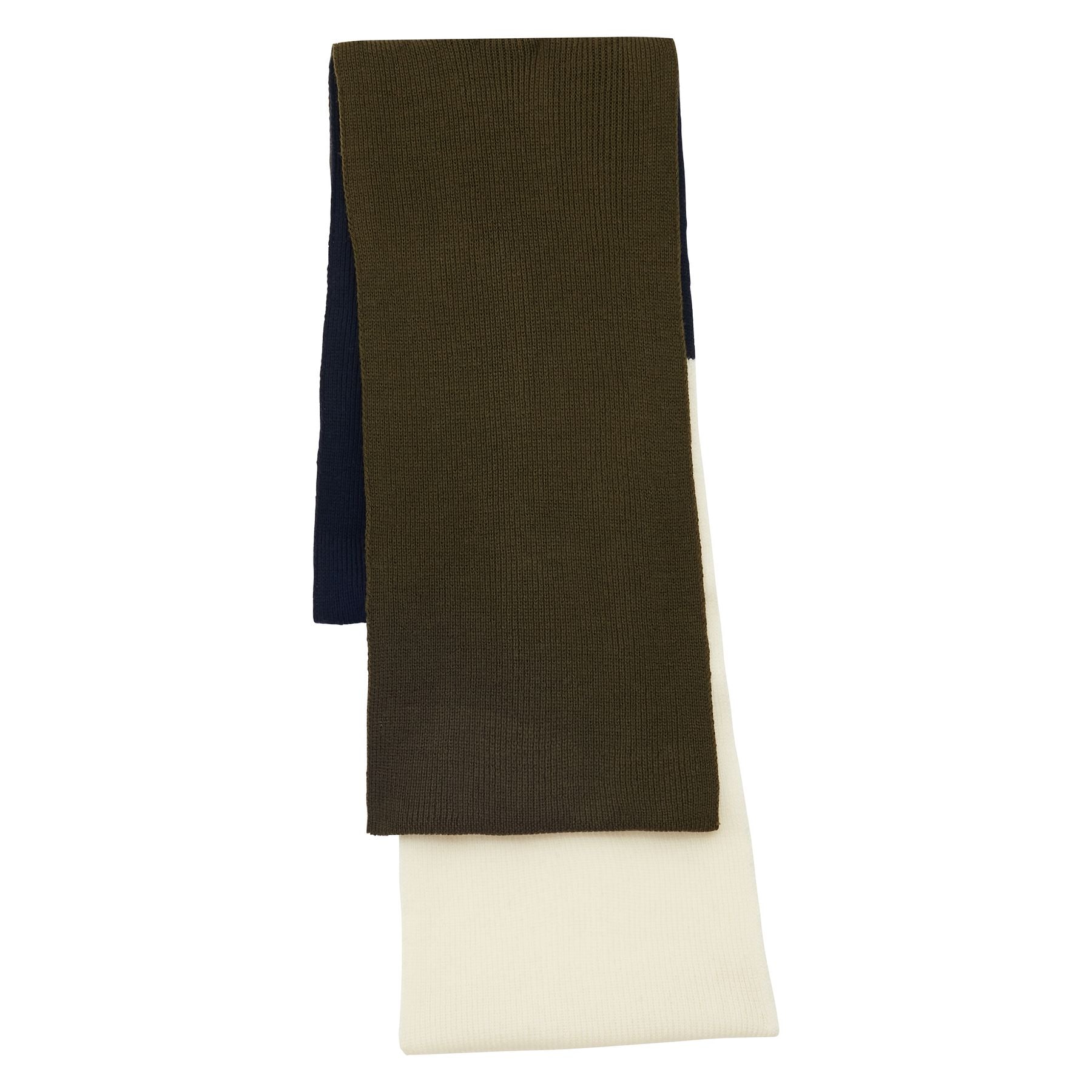 Sciarpa Ysée in lana, navy, kaki ed ecru