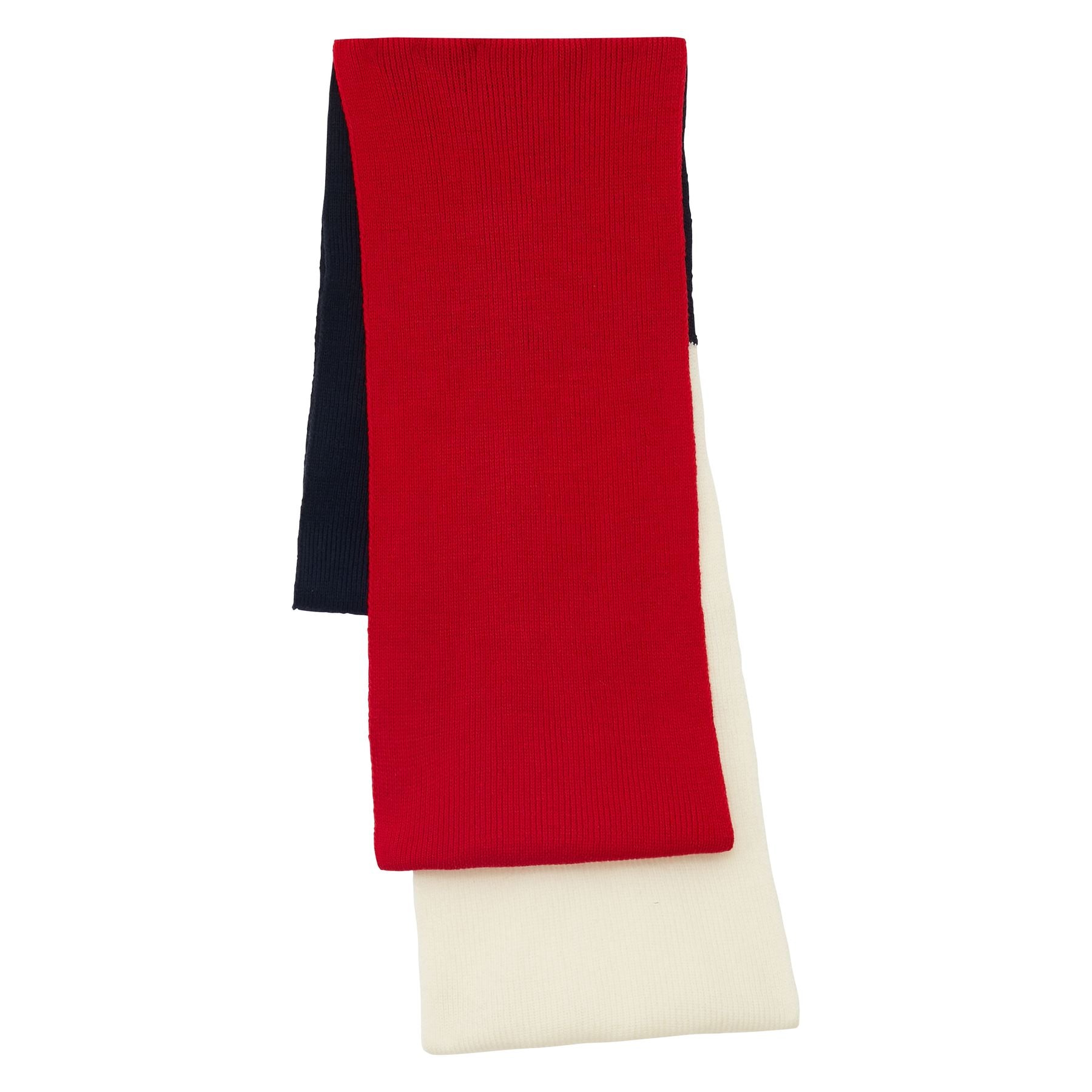 Sciarpa Ysée in lana, navy, rosso ed ecrù