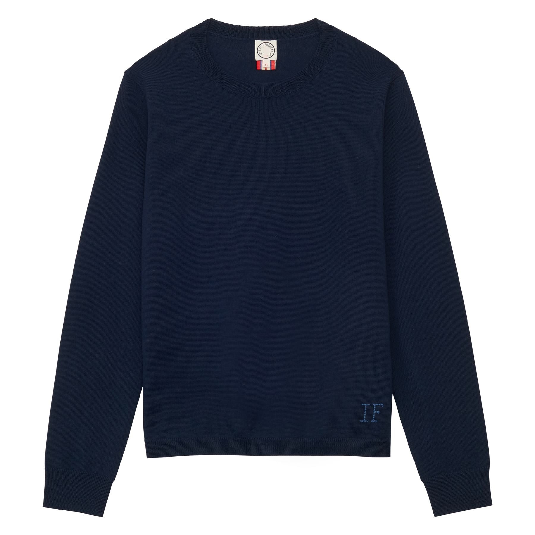 Angela, maglione blu scuro