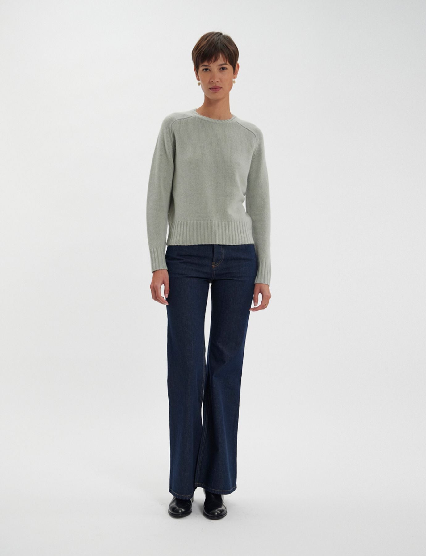 Maglia Arthur in lana e cashmere verde mandorla