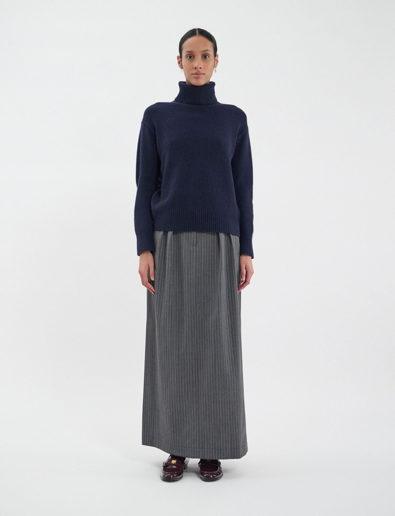 Aiden, maglione dolcevita in lana e cashmere Blu navy