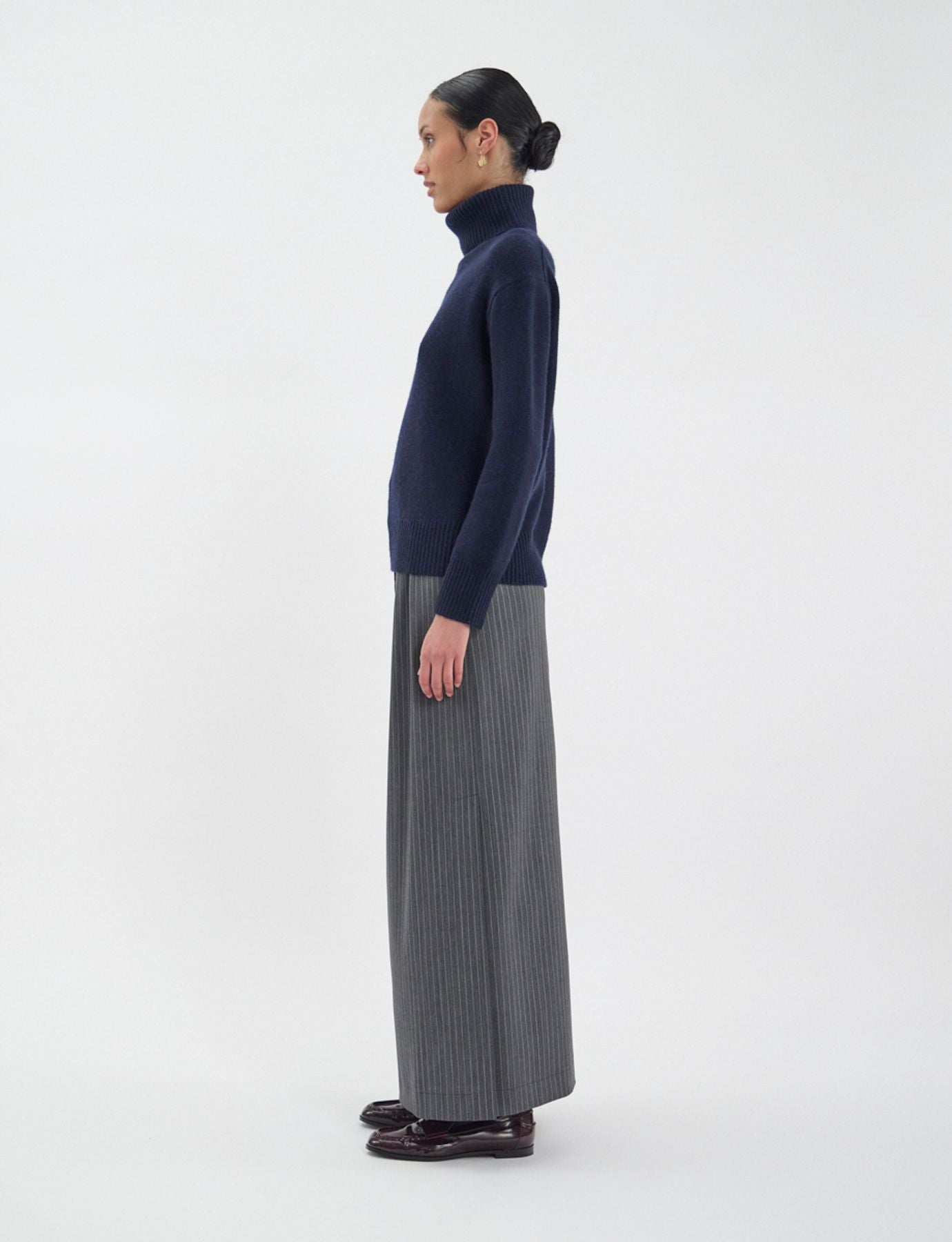 Aiden, maglione dolcevita in lana e cashmere Blu navy