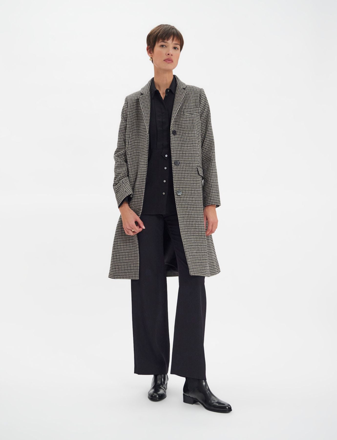 Cappotto in lana pied de poule Franck
