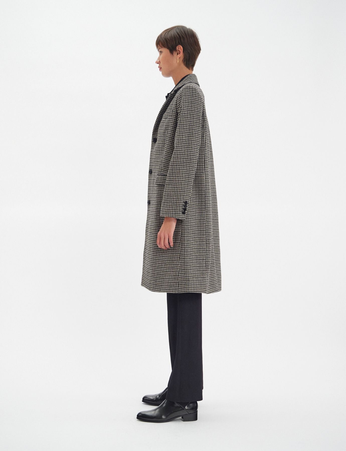 Cappotto in lana pied de poule Franck