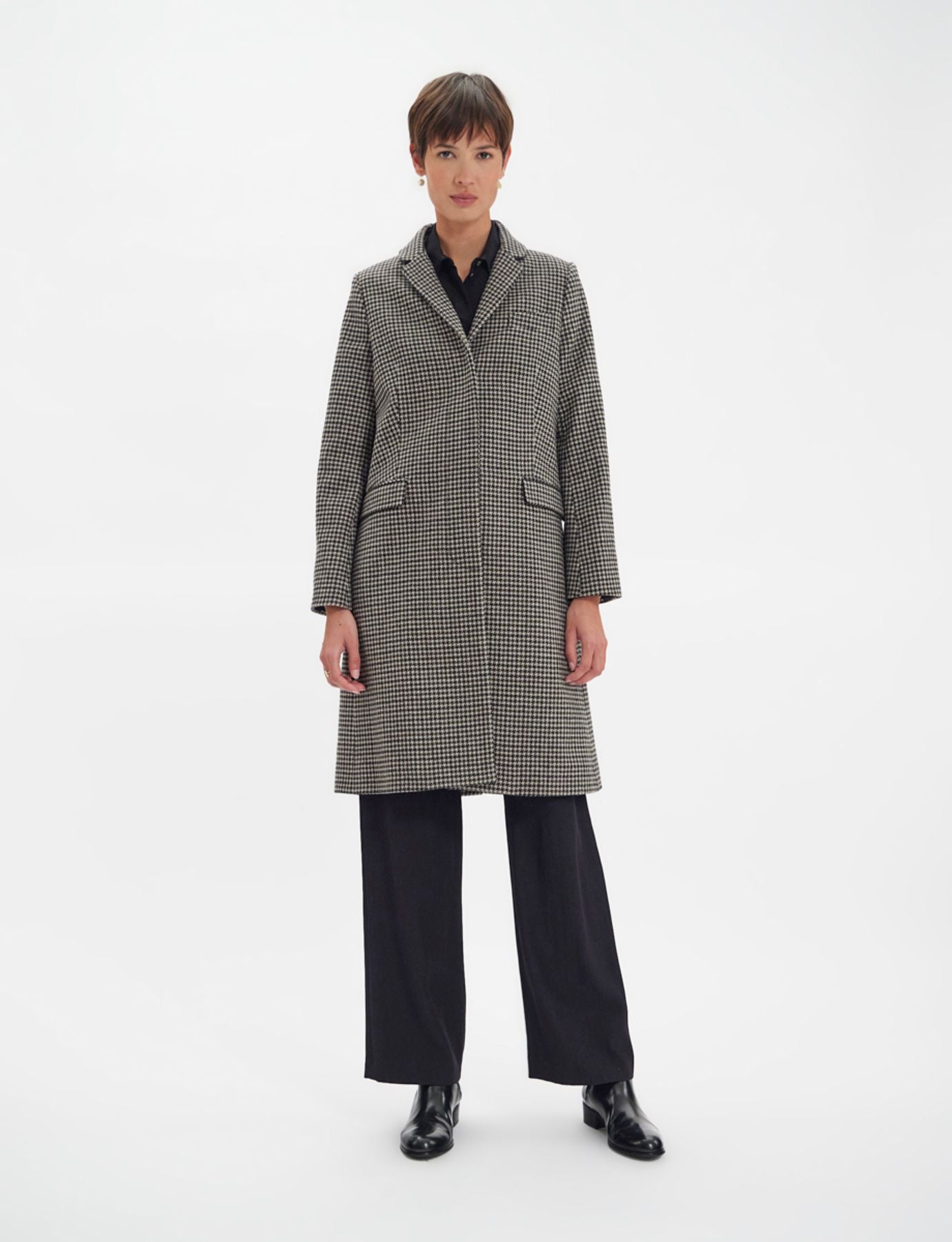 Cappotto in lana pied de poule Franck