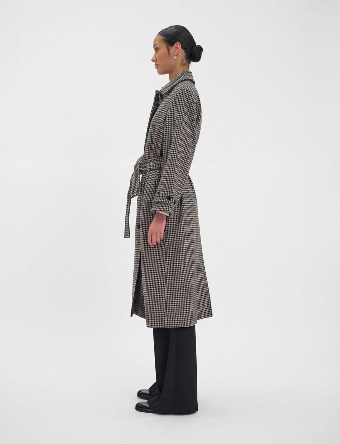 Cappotto Esmé in pied-de-poule di lana