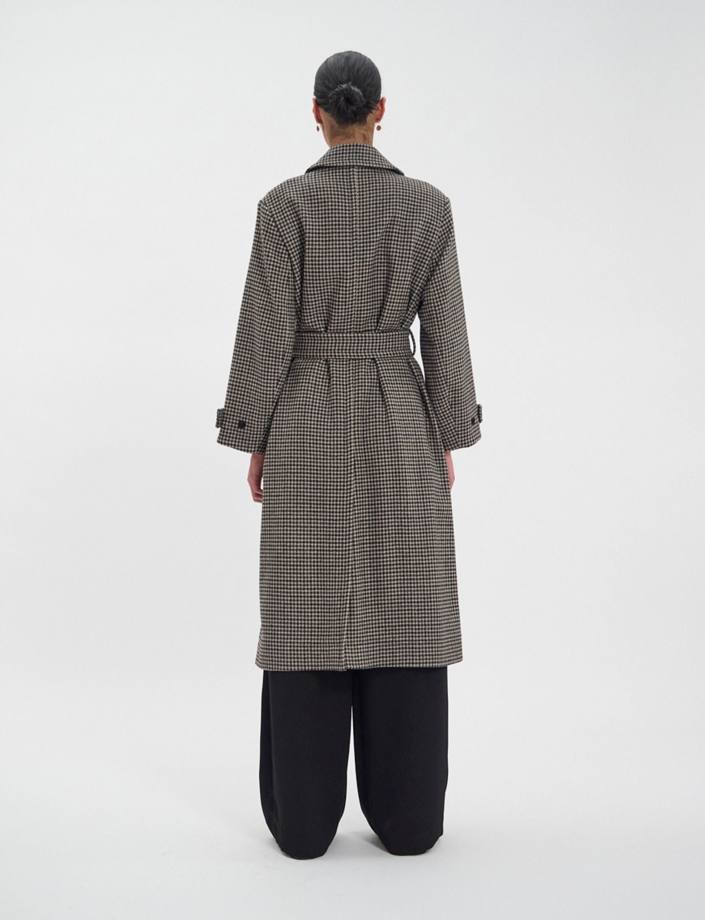 Cappotto Esmé in pied-de-poule di lana