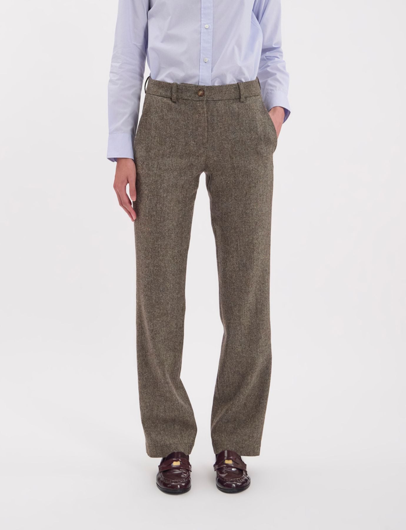 Tubo flessibile Francisco in Wollstoff grigio chiaro